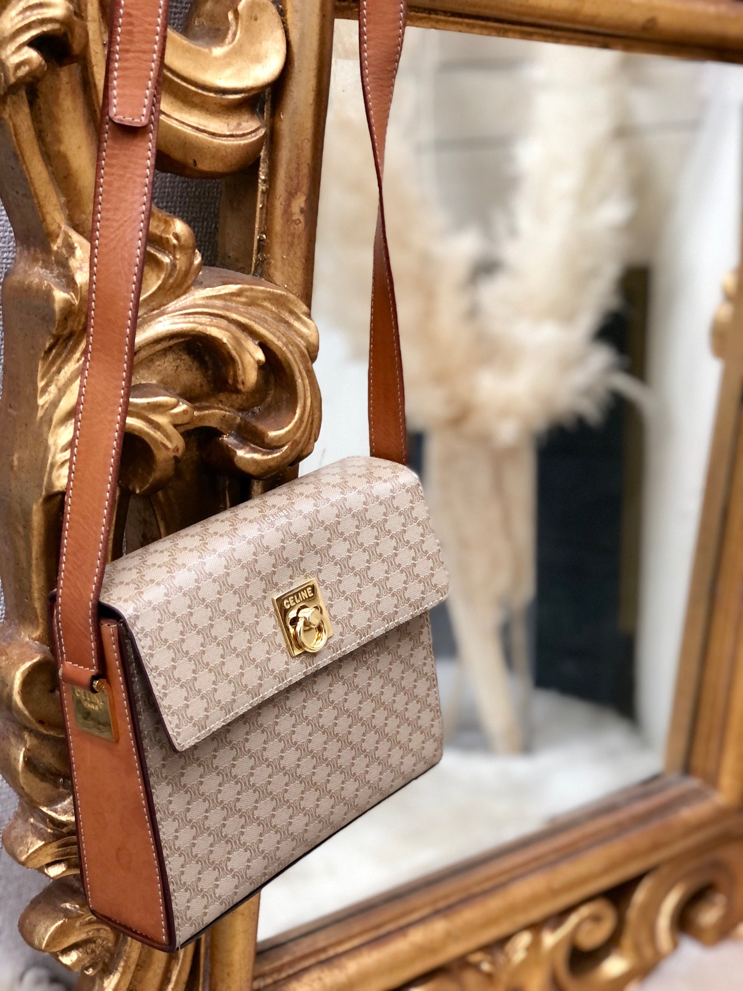 CELINE Macadam Gancini Box 單肩包 米色 復古 舊款 CELINE nk8rzw