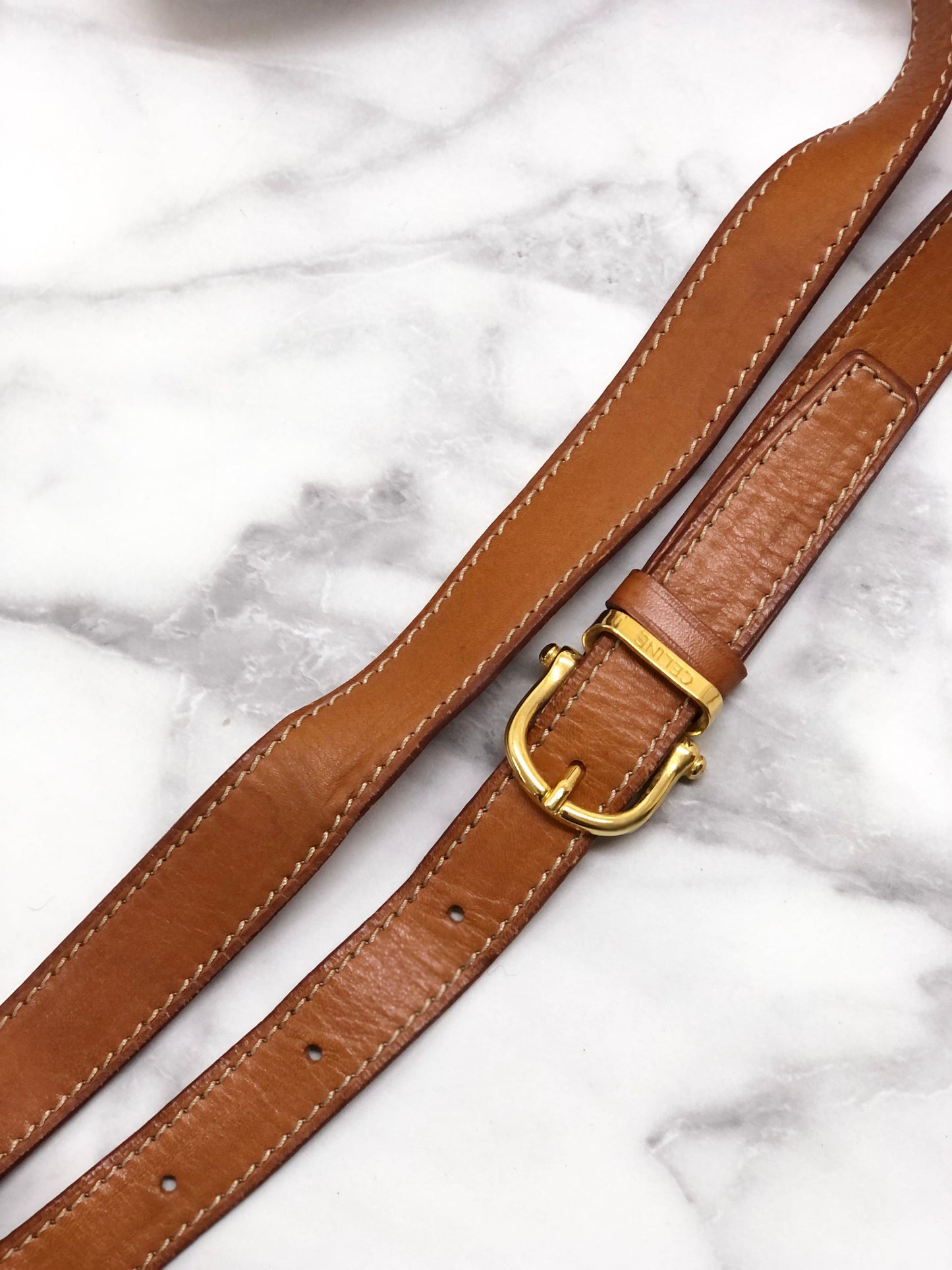 CELINE Macadam Gancini Box 單肩包 米色 復古 舊款 CELINE nk8rzw