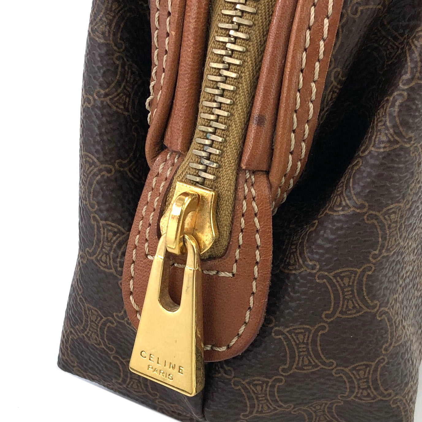 CELINE Macadam Pouch Brown Vintage Old CELINE 8wj5fk