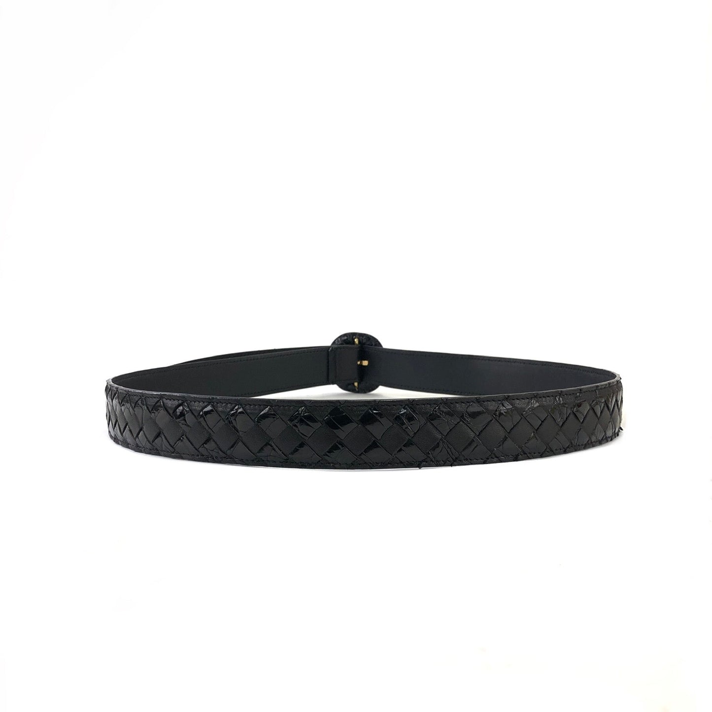 Bottega Veneta Intrecciato 皮革皮帶 黑色 復古 舊款 w8yh2g