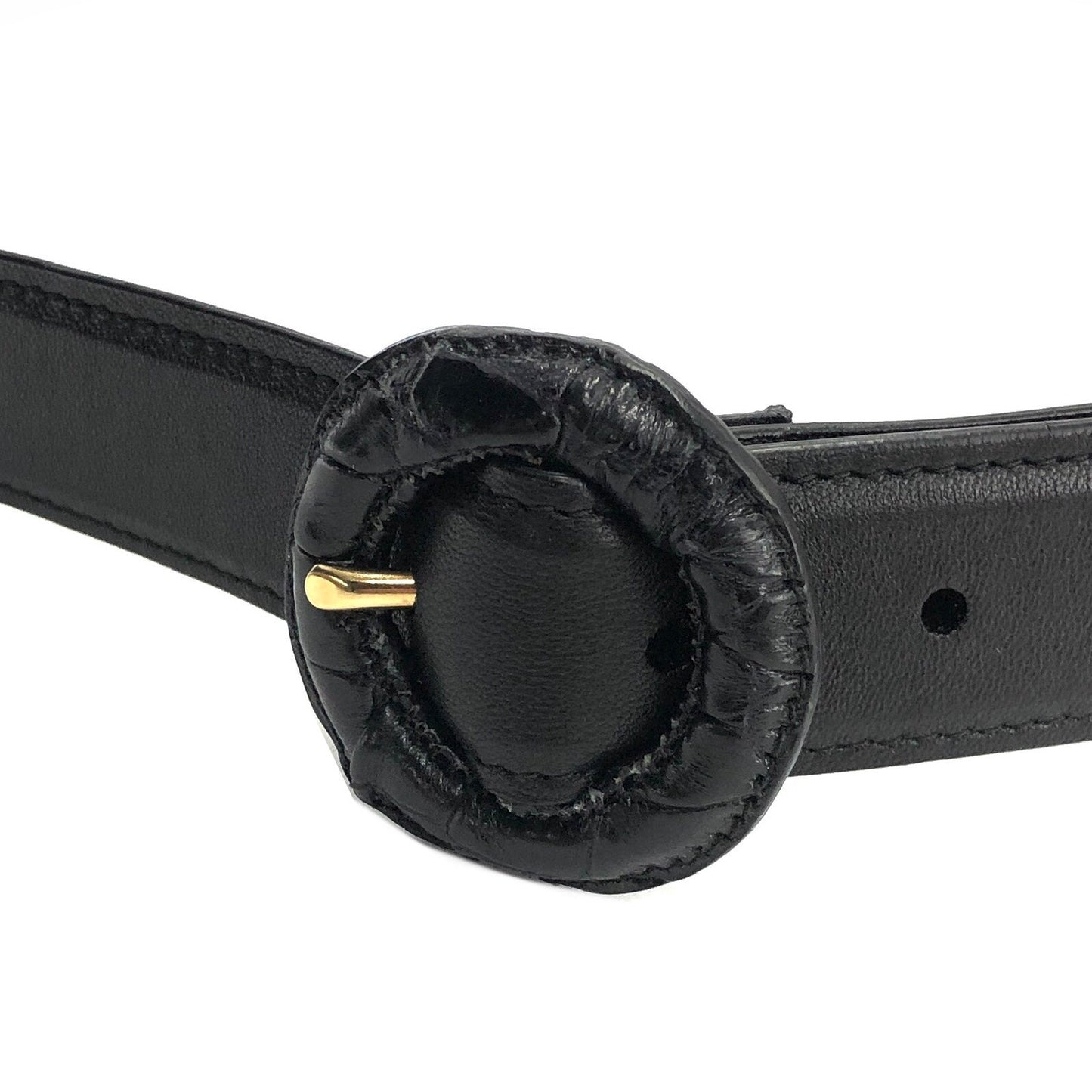Bottega Veneta Intrecciato 皮革皮帶 黑色 復古 舊款 w8yh2g