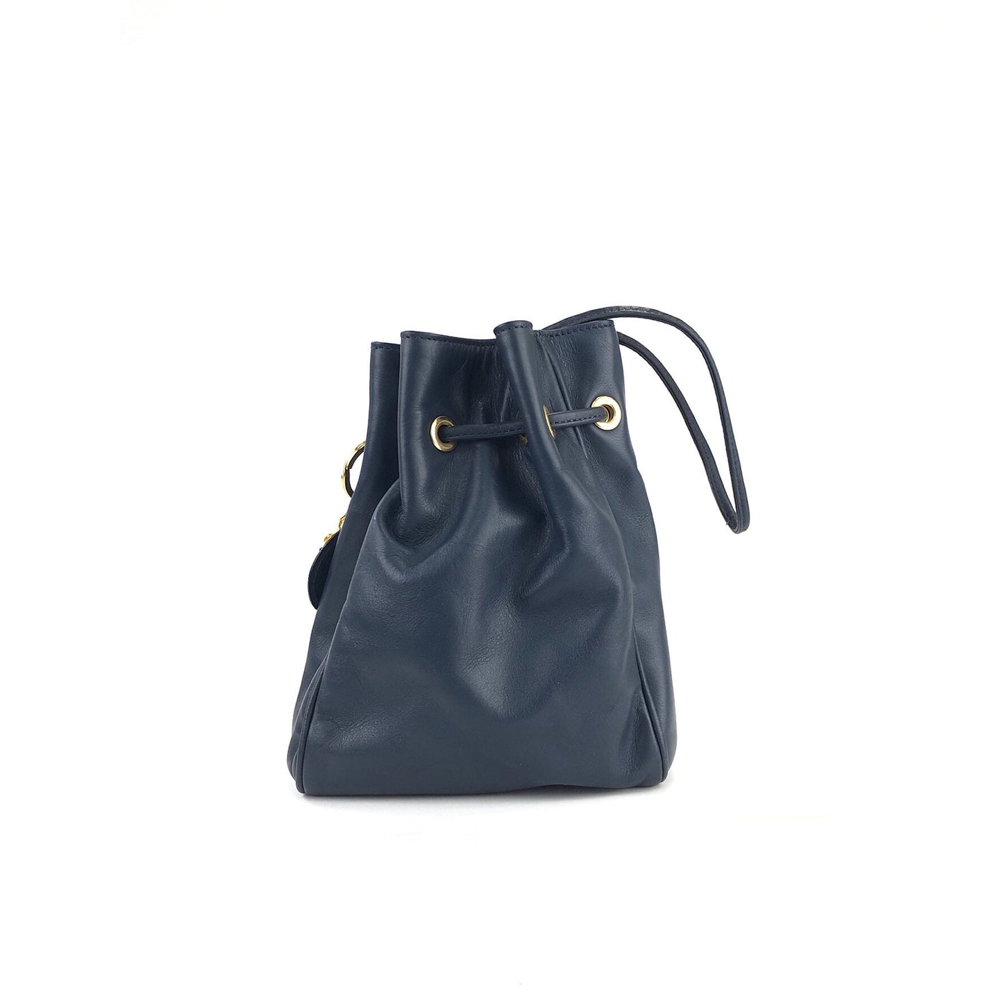 Christian Dior Drawstring Charm Mini Handbag Navy Vintage Old yruy88