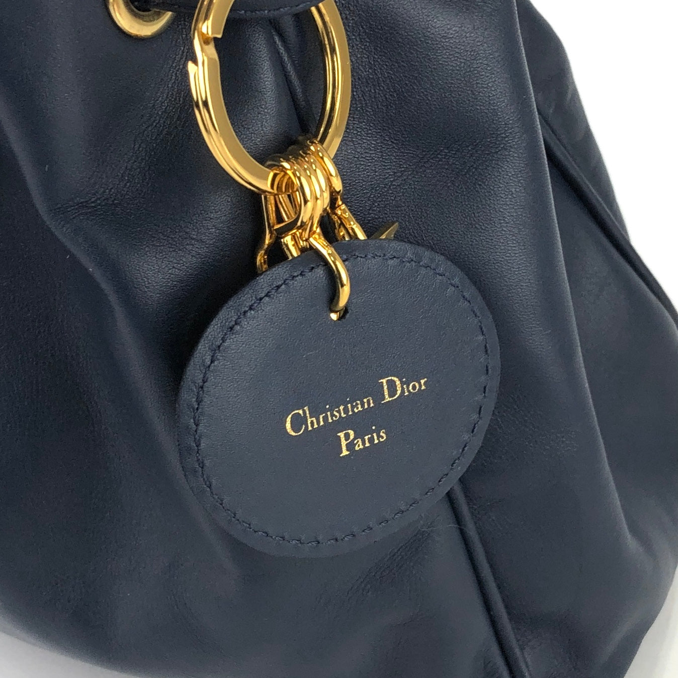 Christian Dior Drawstring Charm Mini Handbag Navy Vintage Old yruy88