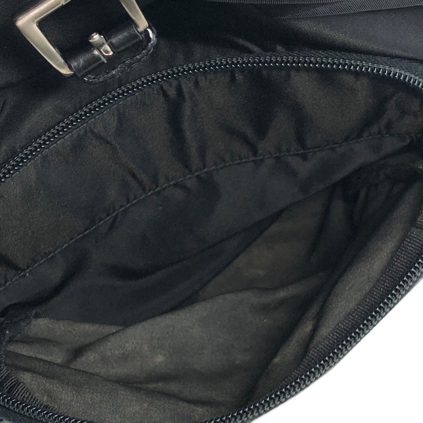 PRADA Triangle Logo Nylon Backpack Black Vintage js64pa