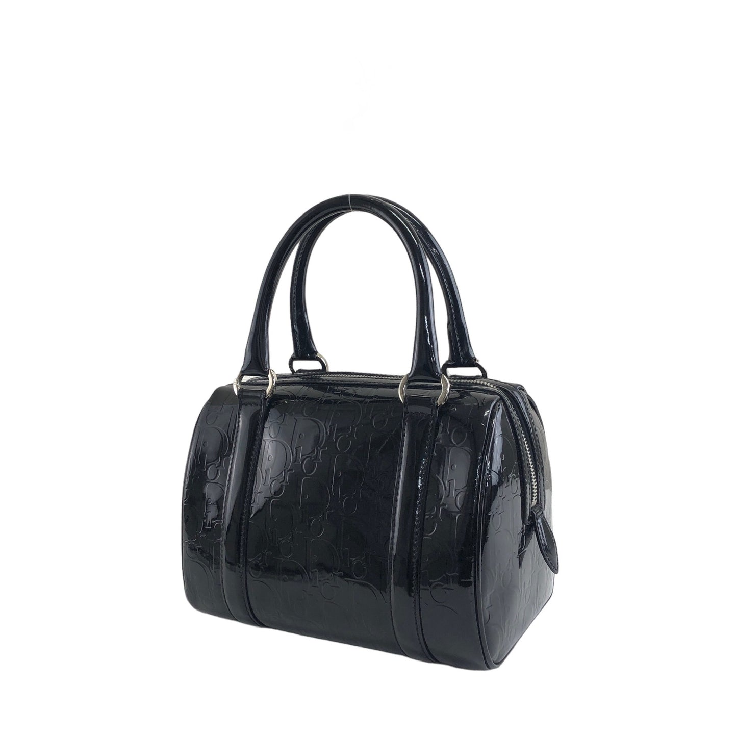 Christian Dior Trotter 漆皮手袋波士頓包黑色復古 ckzjdp