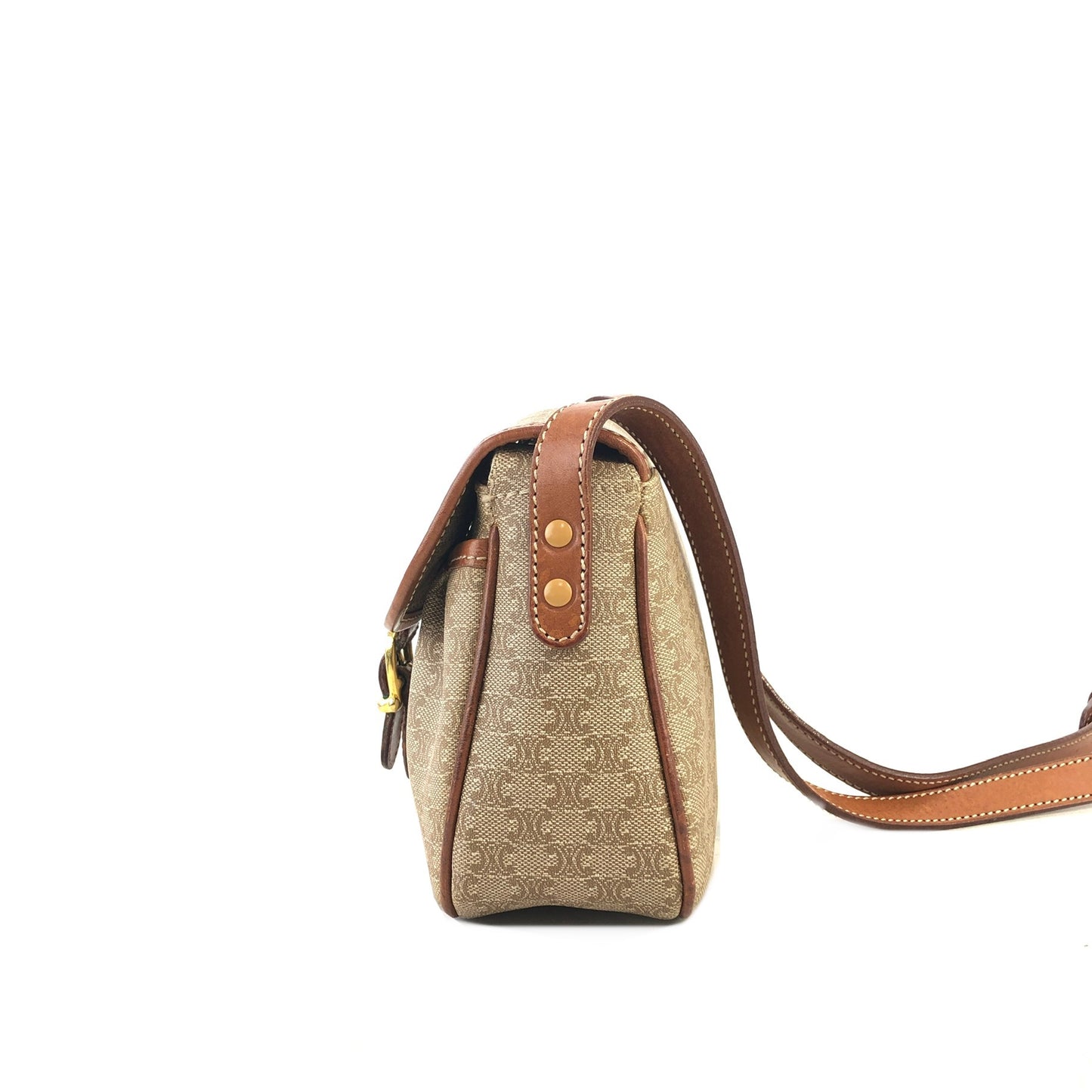 CELINE Macadam PVC Leather Shoulder bag Beige Vintage 7ujw66