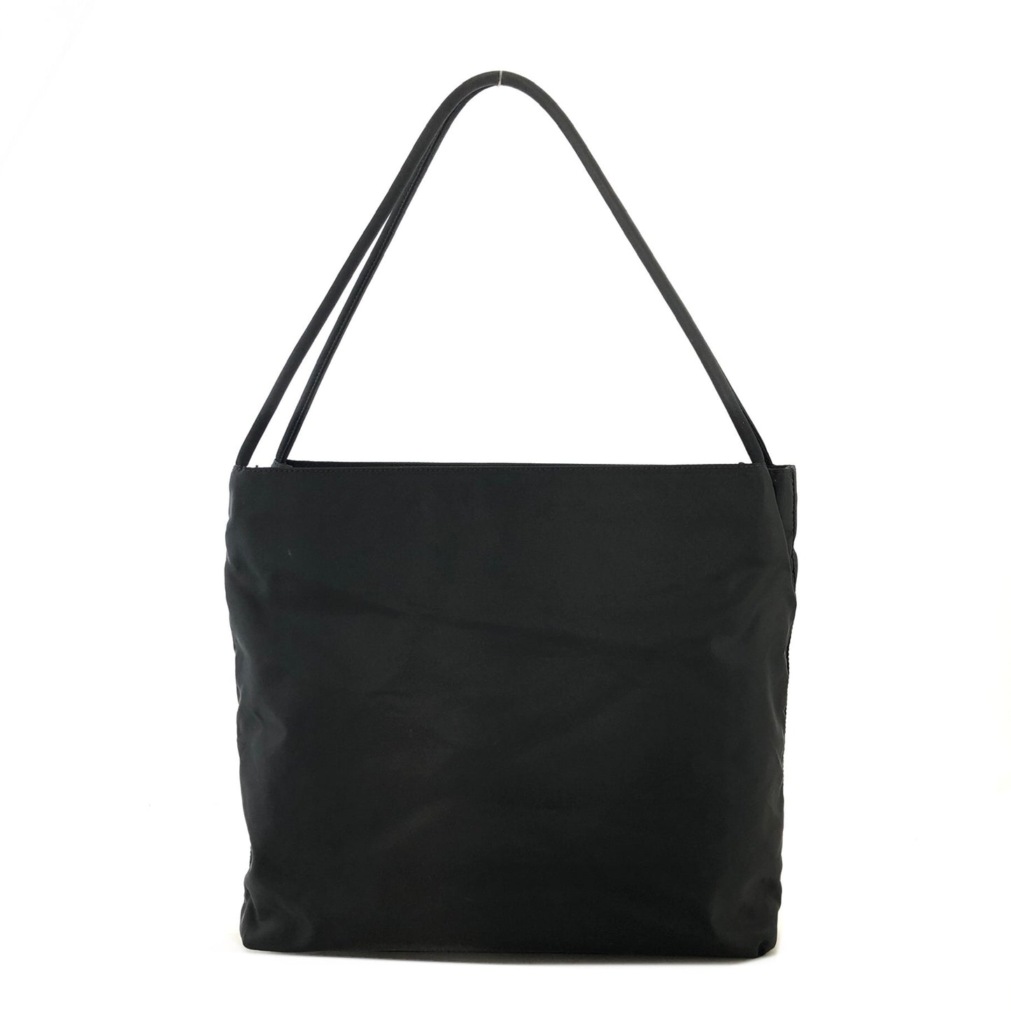 PRADA Triangle Logo Nylon Shoulder bag Totebag Black Vintage jg45ez