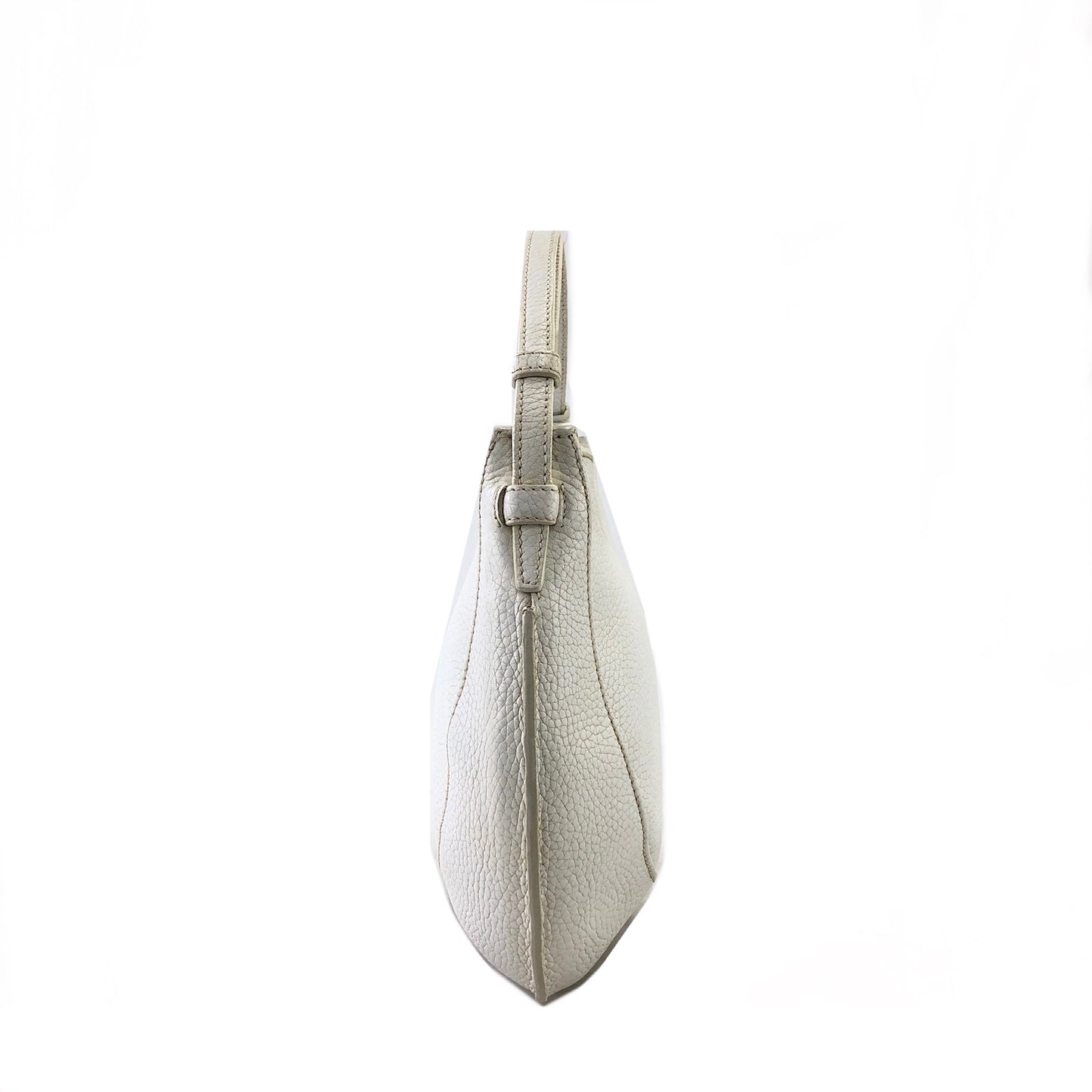 LOEWE Logo Motif Embossed Leather Handbag Hobobag White Vintage 2rsgb7