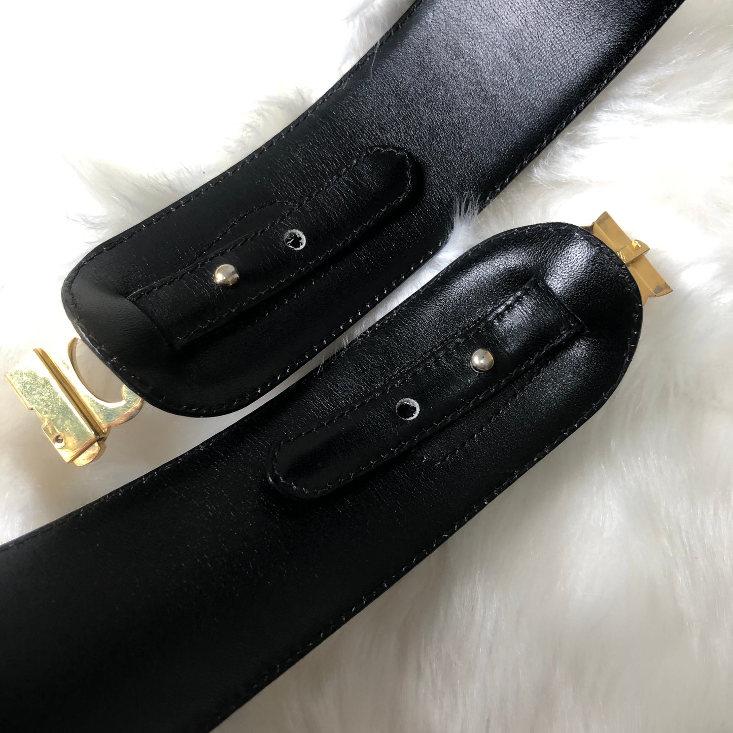 CELINE Triomphe 腰帶 黑色 復古 fvi2pj