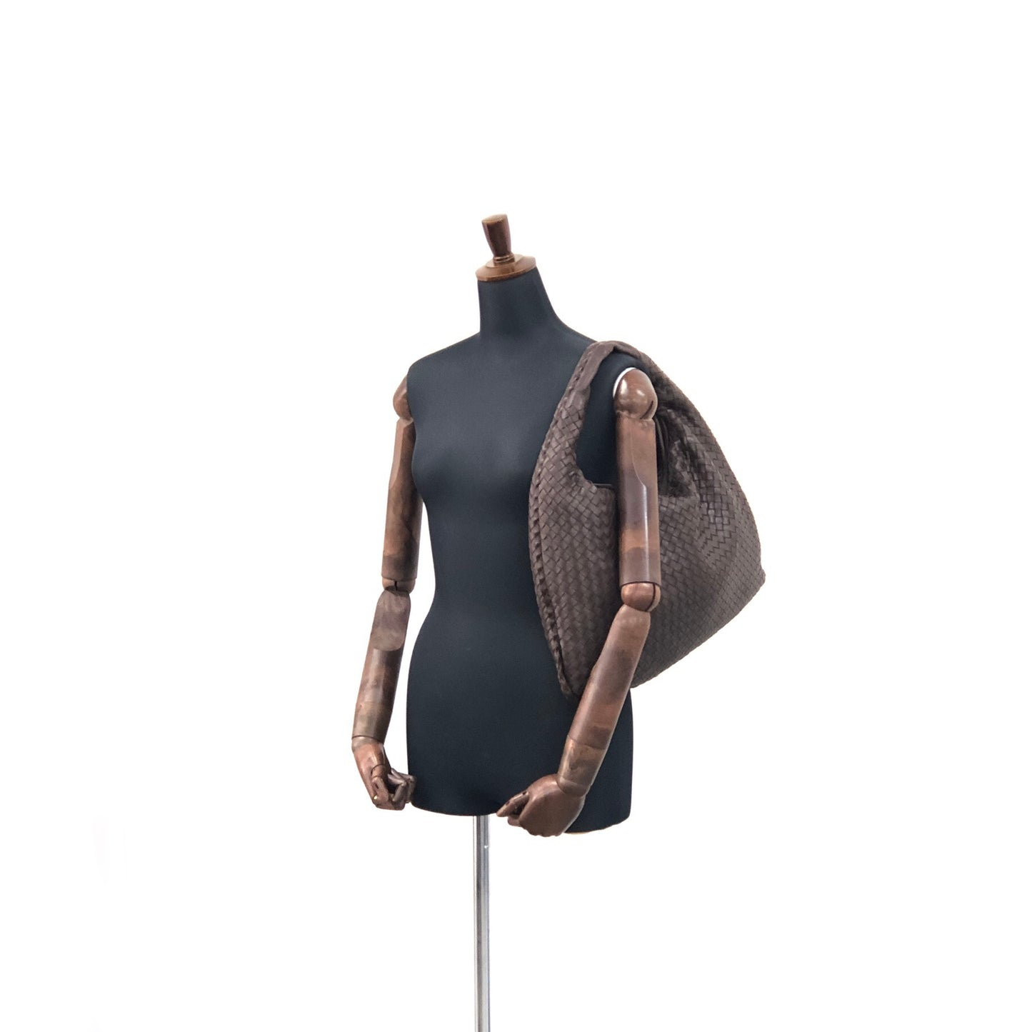 Bottega Veneta Intrecciato Leather Shoulder Hobobag Brown Vintage dcau45