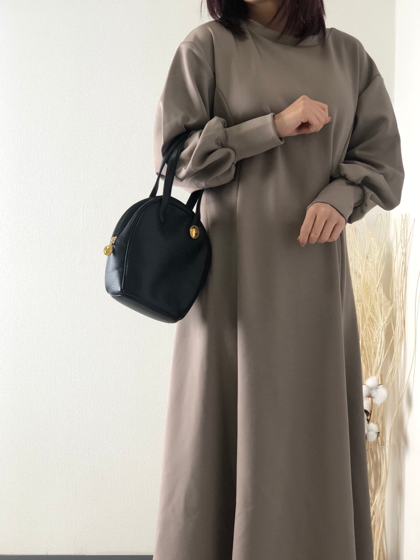 Christian Dior CD 標誌皮革小手提包黑色復古 xf3m4r