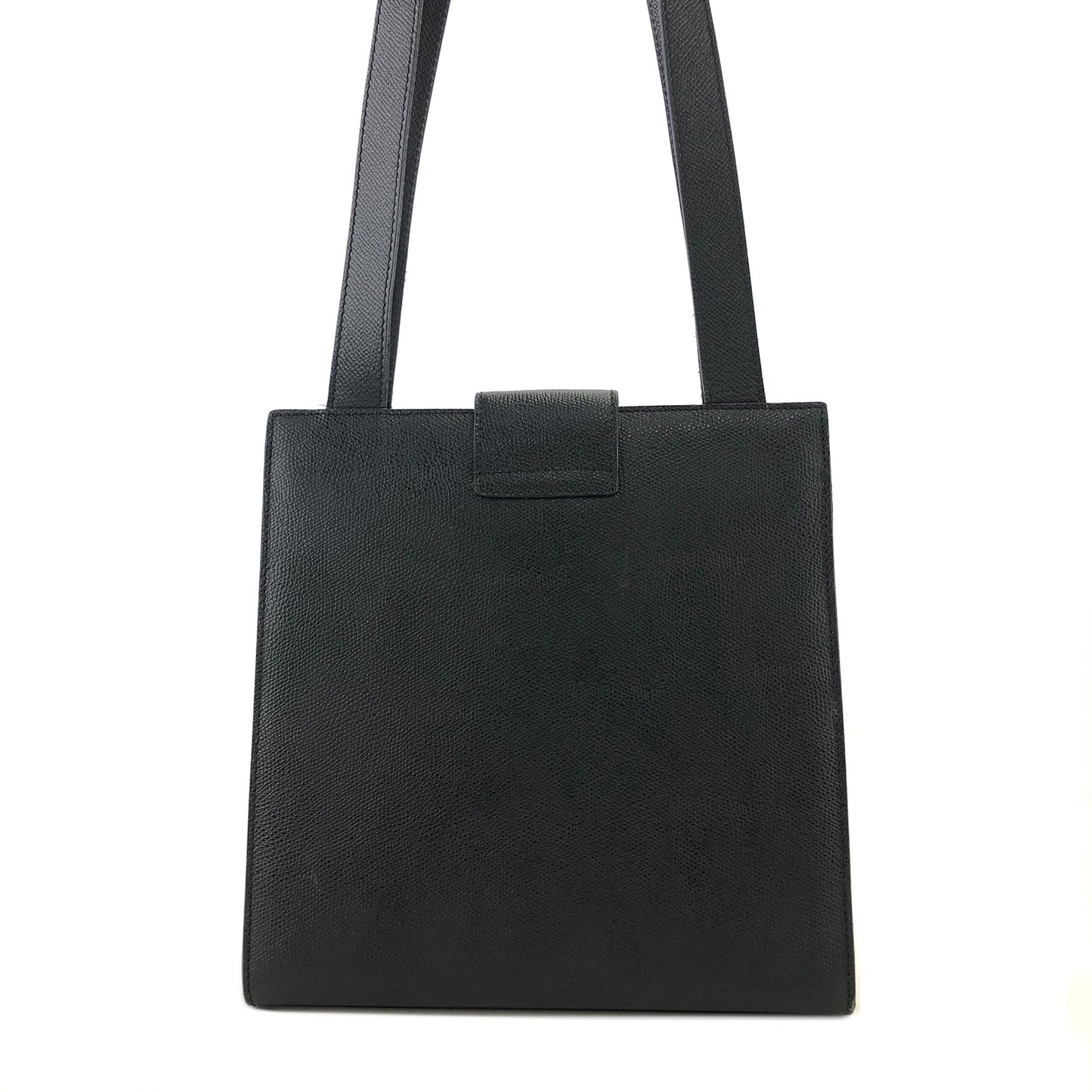 CELINE Turn Lock Leather Totebag Black Vintage pbjww6