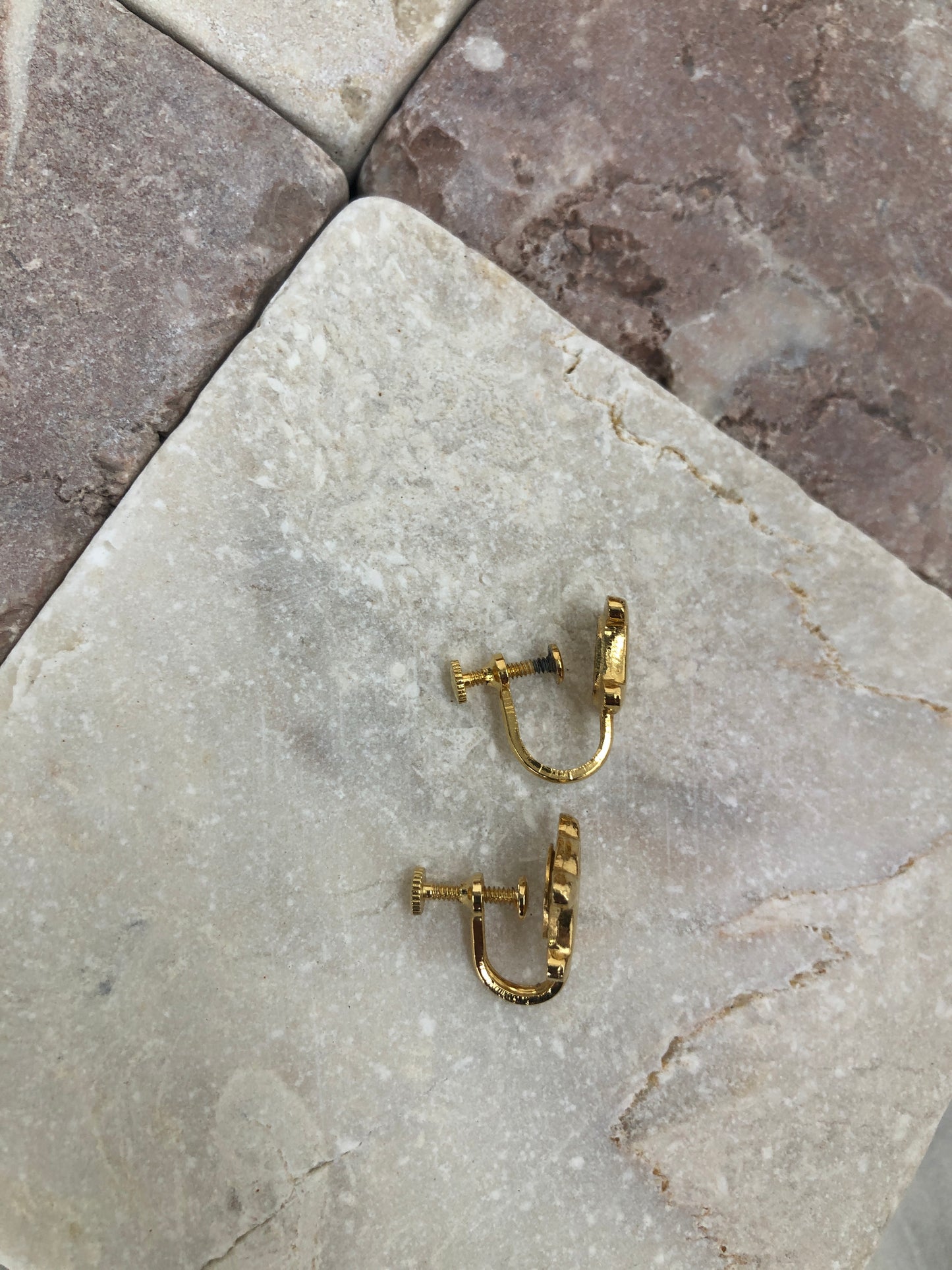CELINE Triomphe Earrings Gold Vintage mnkdhs