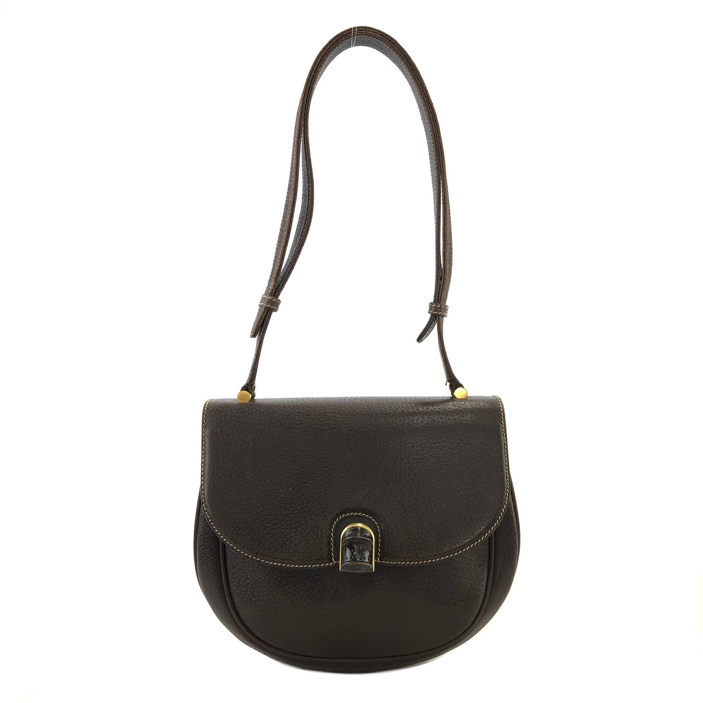 GUCCI Bamboo Leather Shoulder bag Brown Vintage 5bwuc7
