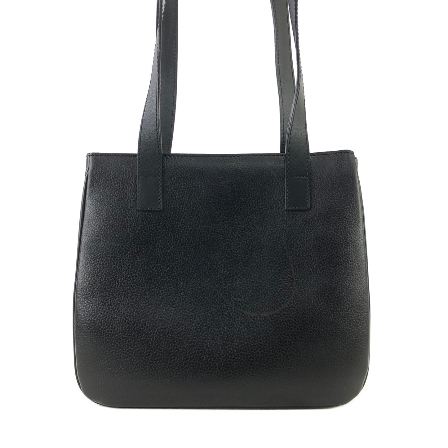 CELINE Toggle Motif Leather Shoulder bag Totebag Black Vintage ag3tya