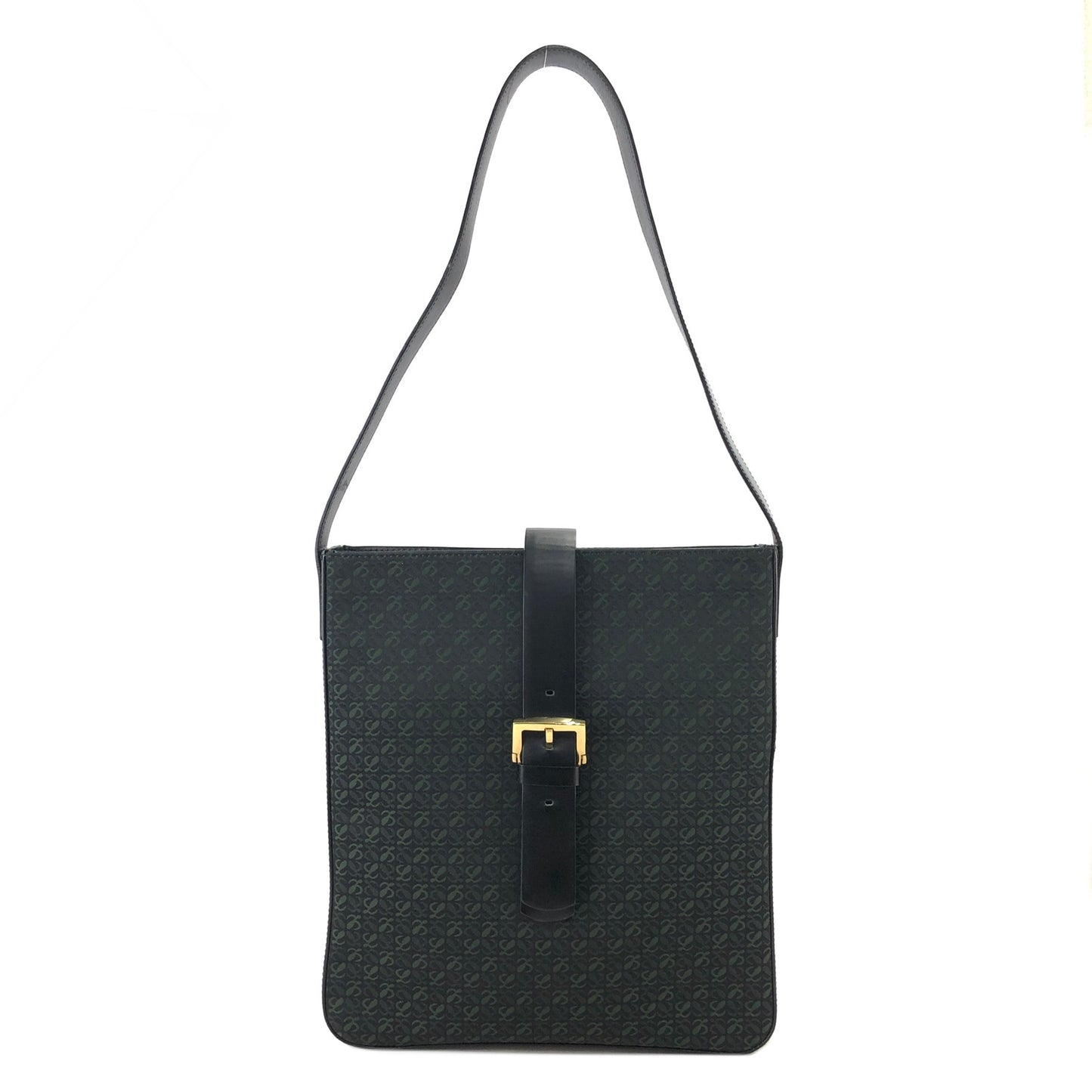 LOEWE Anagram Logo Full Patterns Fabric Shoulder bag Black Vintage 7hprps