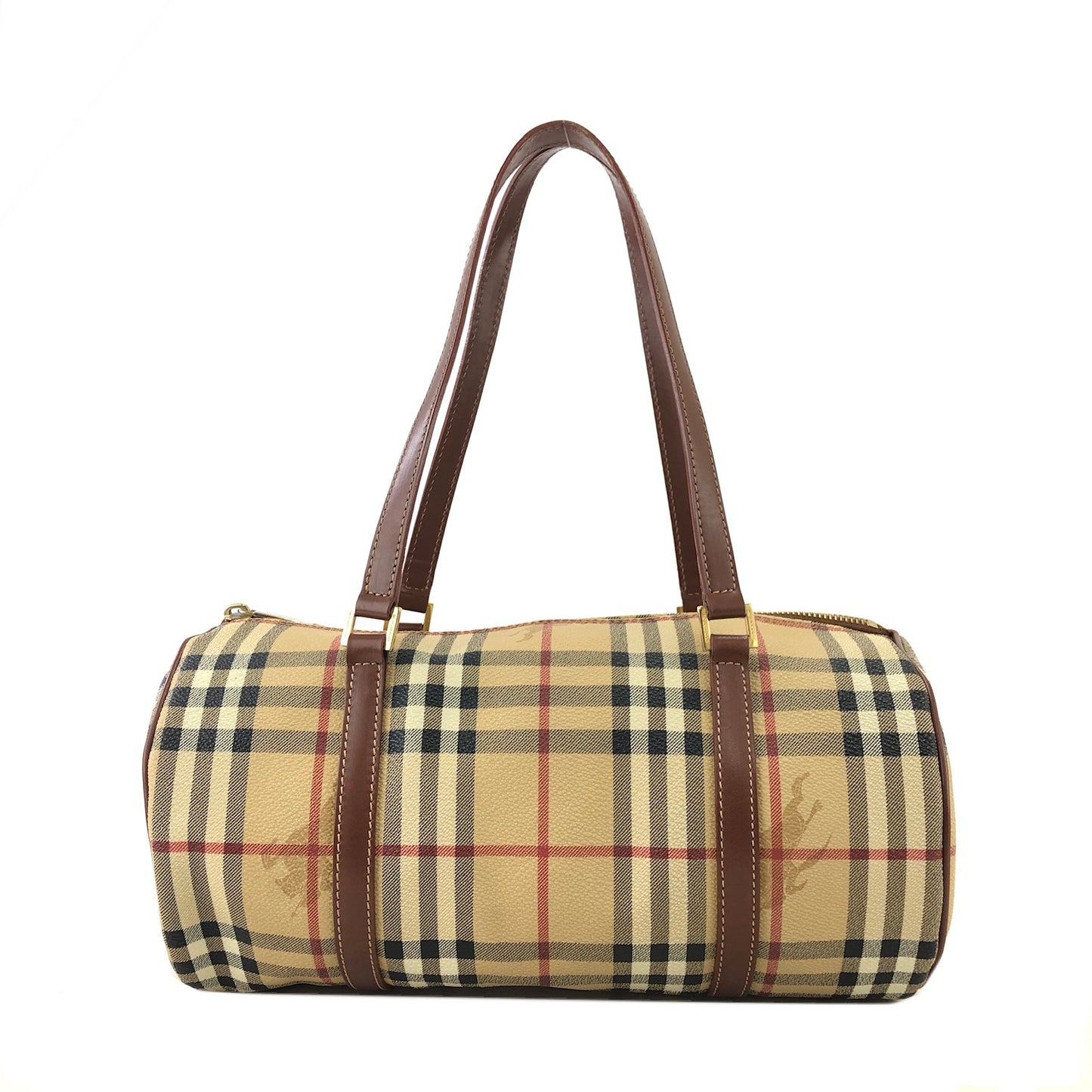 Burberry Nova 格紋手提包 米色復古 nwns72
