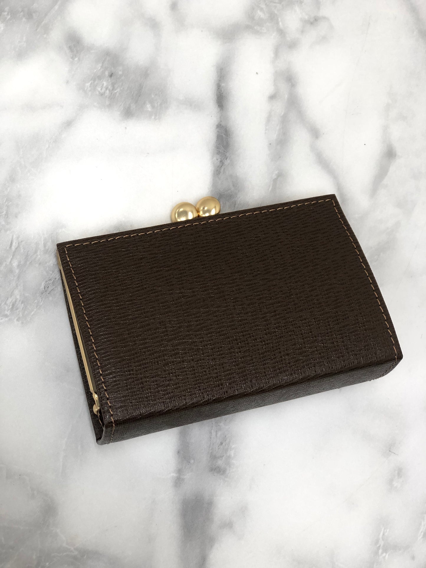 Burberry Logo Motif Leather Wallet Coin Purse Brown Vintage eim73c
