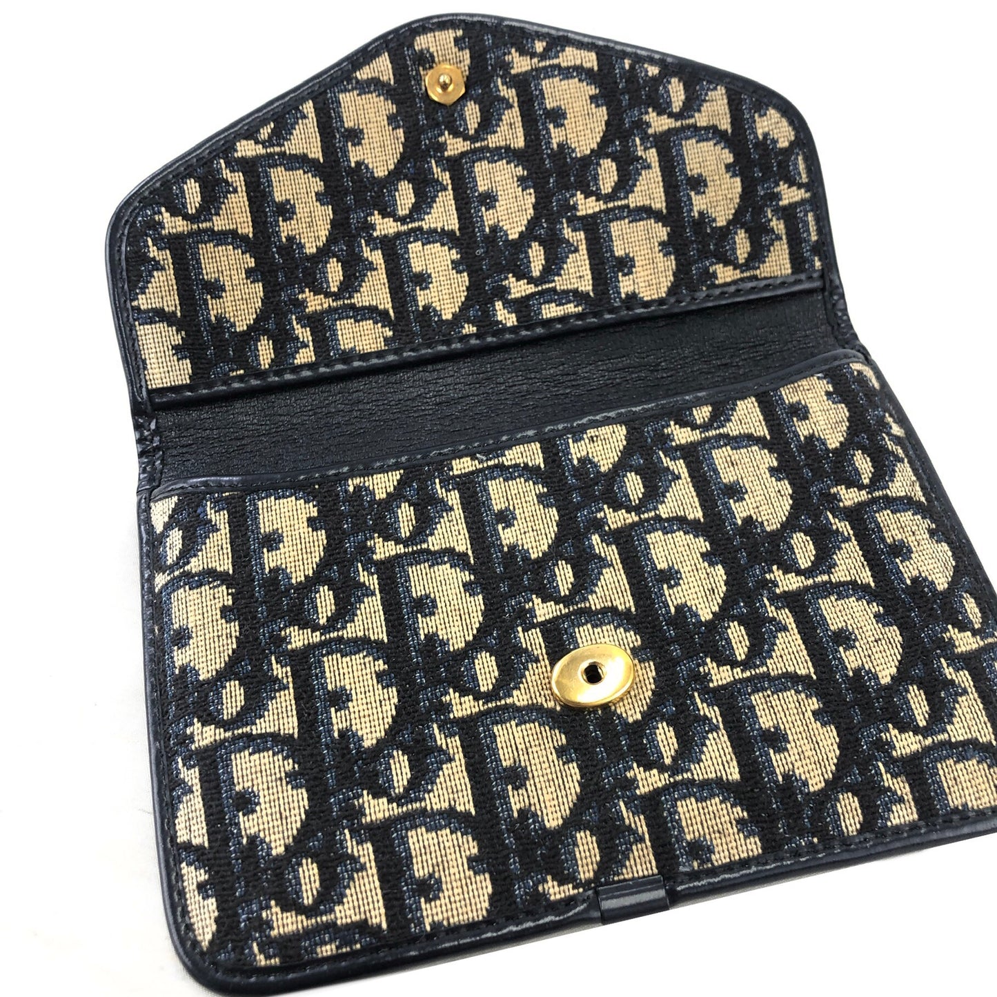 Christian Dior Trotter CD 標誌提花手拿包 海軍藍 復古 3ni7m5