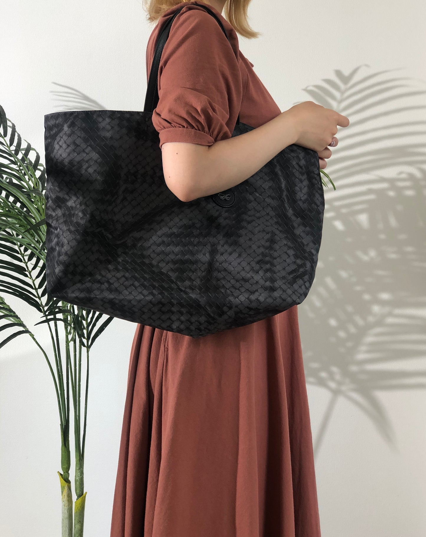 Bottega Veneta Intrecciolusion Nylon Totebag Black Vintage 27eewf