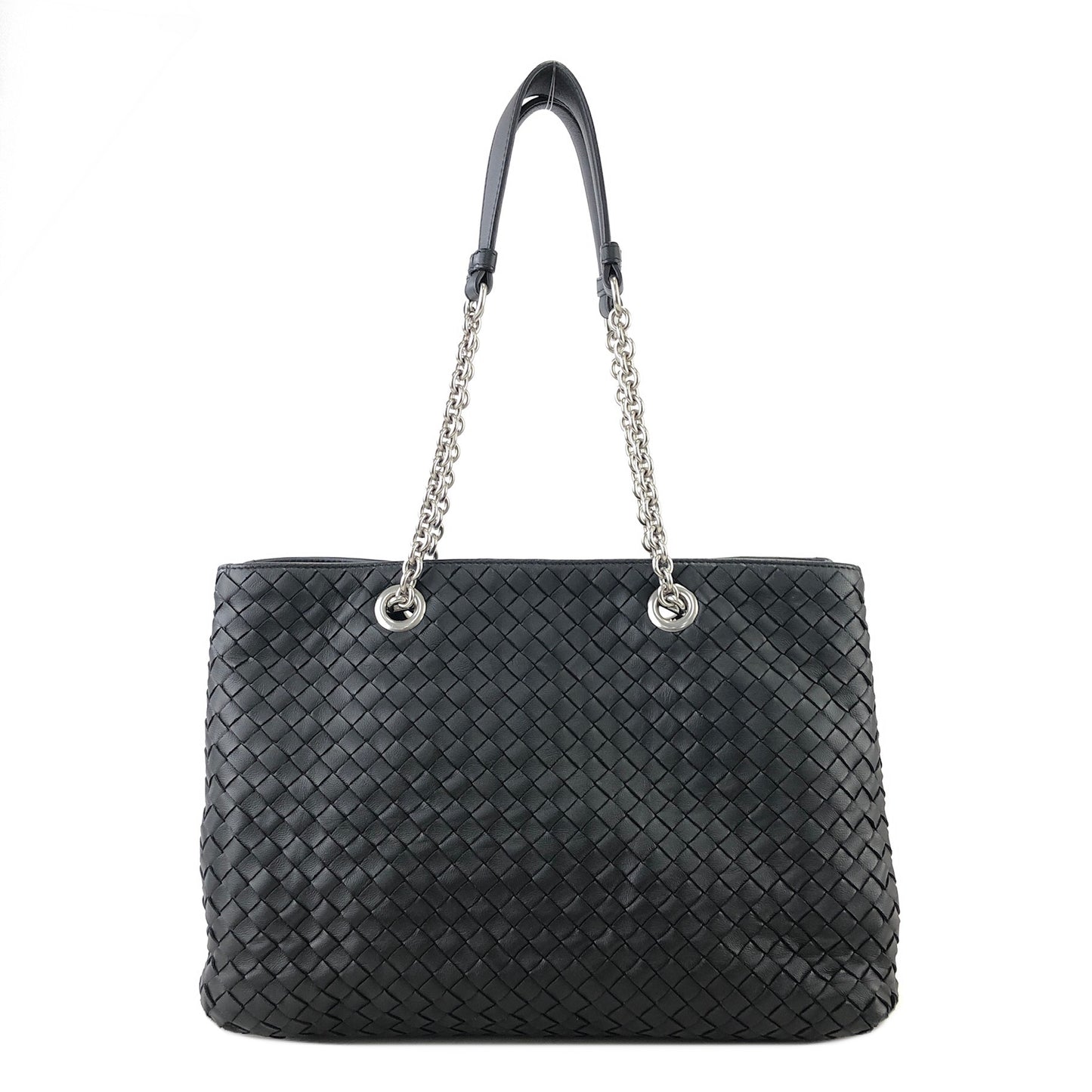Bottega Veneta 皮革鏈條托特包 黑色 復古 rses7r