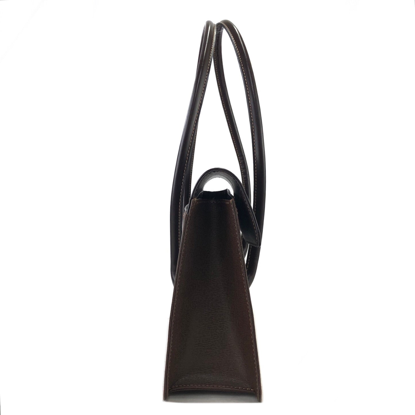 Burberrys Logo Leather Handbag Brown Vintage yxhneg
