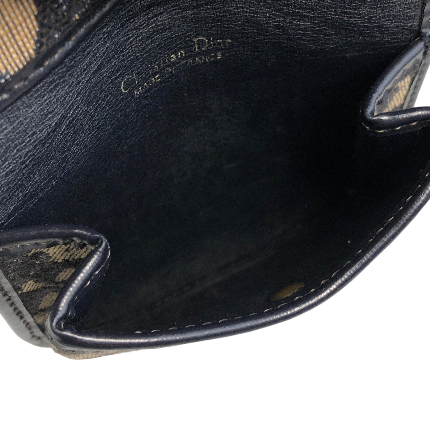 Christian Dior Trotter 提花零錢包 海軍藍 復古 f3tafa