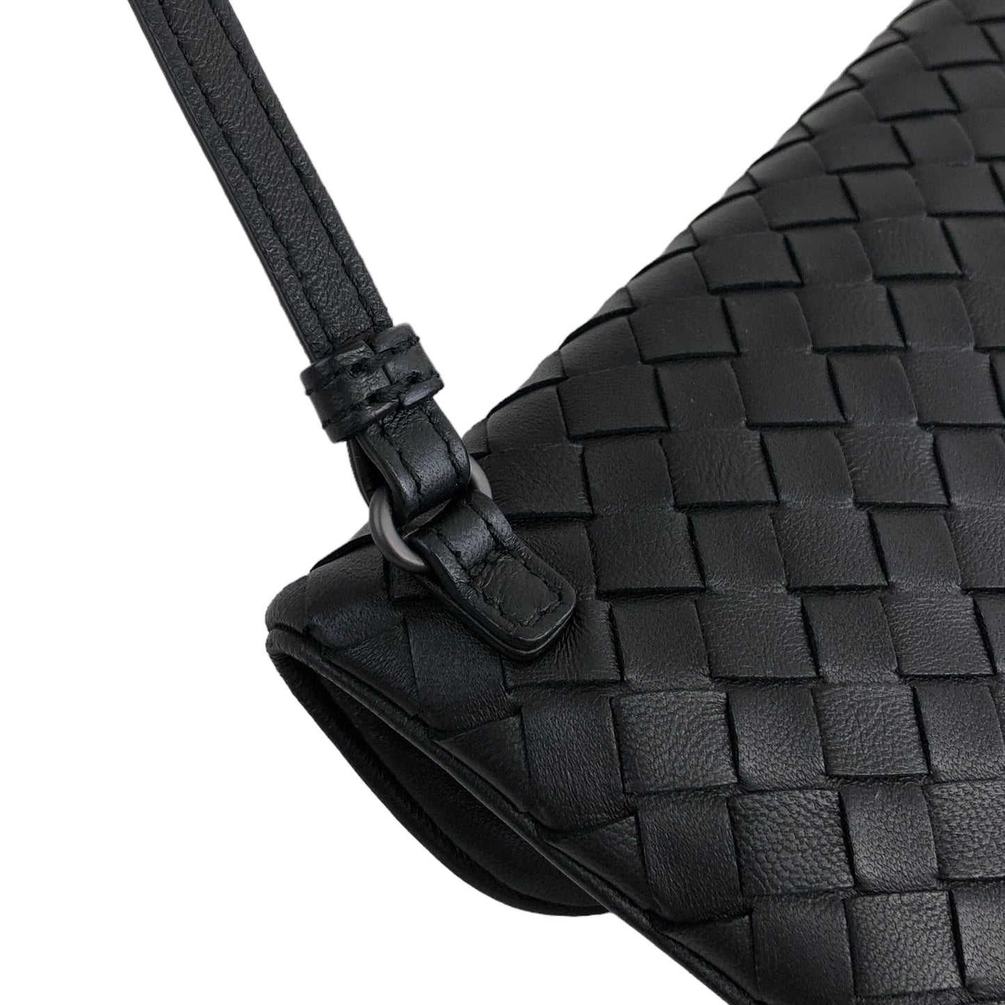 Bottega Veneta Intrecciato Turn Lock Leather Shoulder bag Black Vintage 6wyyt2