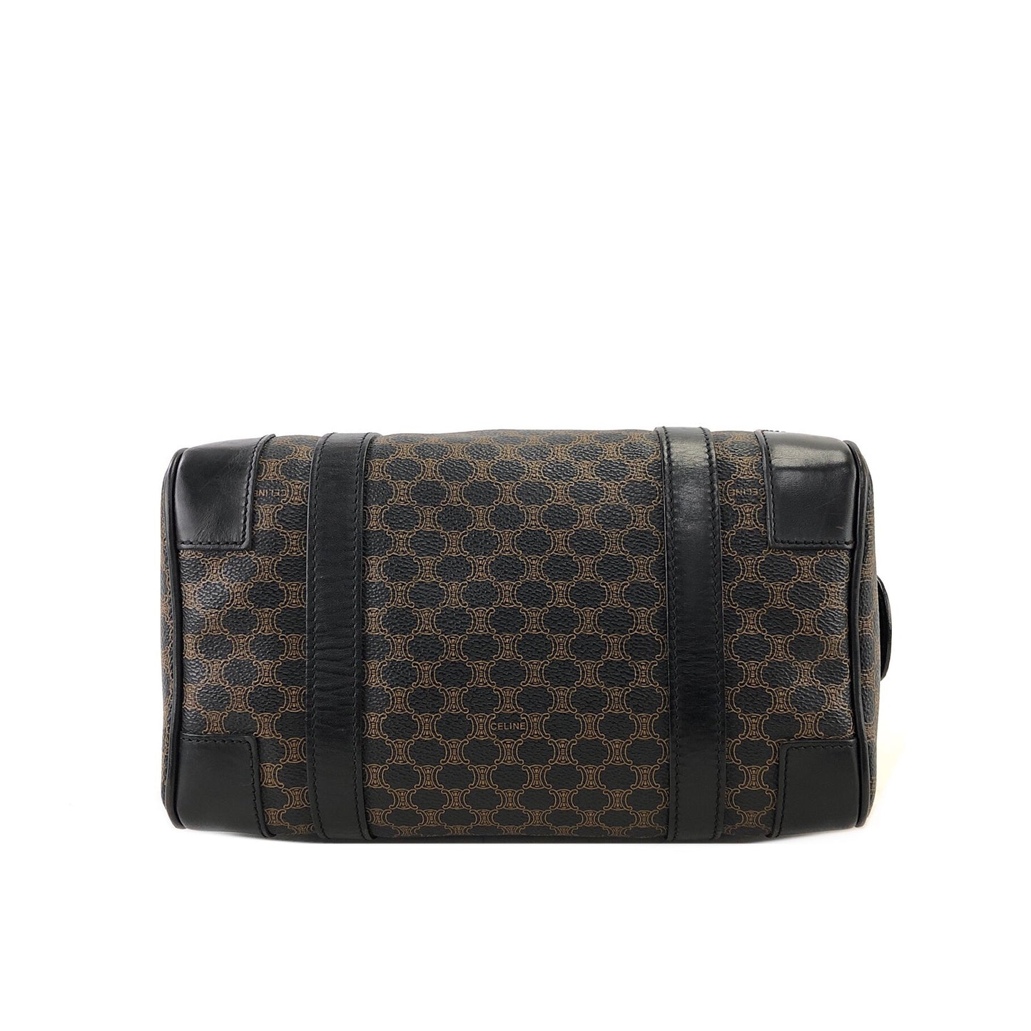 CELINE Macadam Blason Two-way Handbag Shoulder bag Boston bag Black Vintage kx4b84