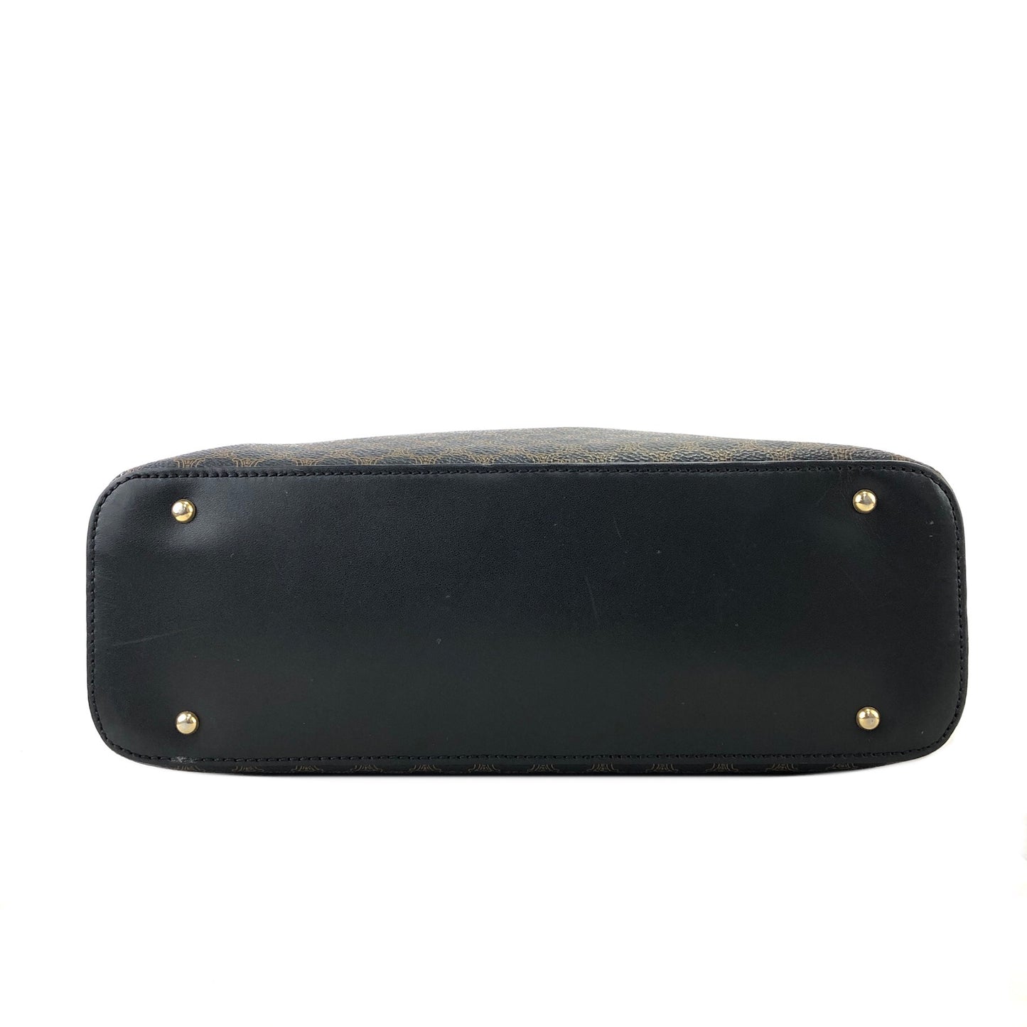 CELINE Macadam Blason Half Round Handbag Black Vintage e86ra4