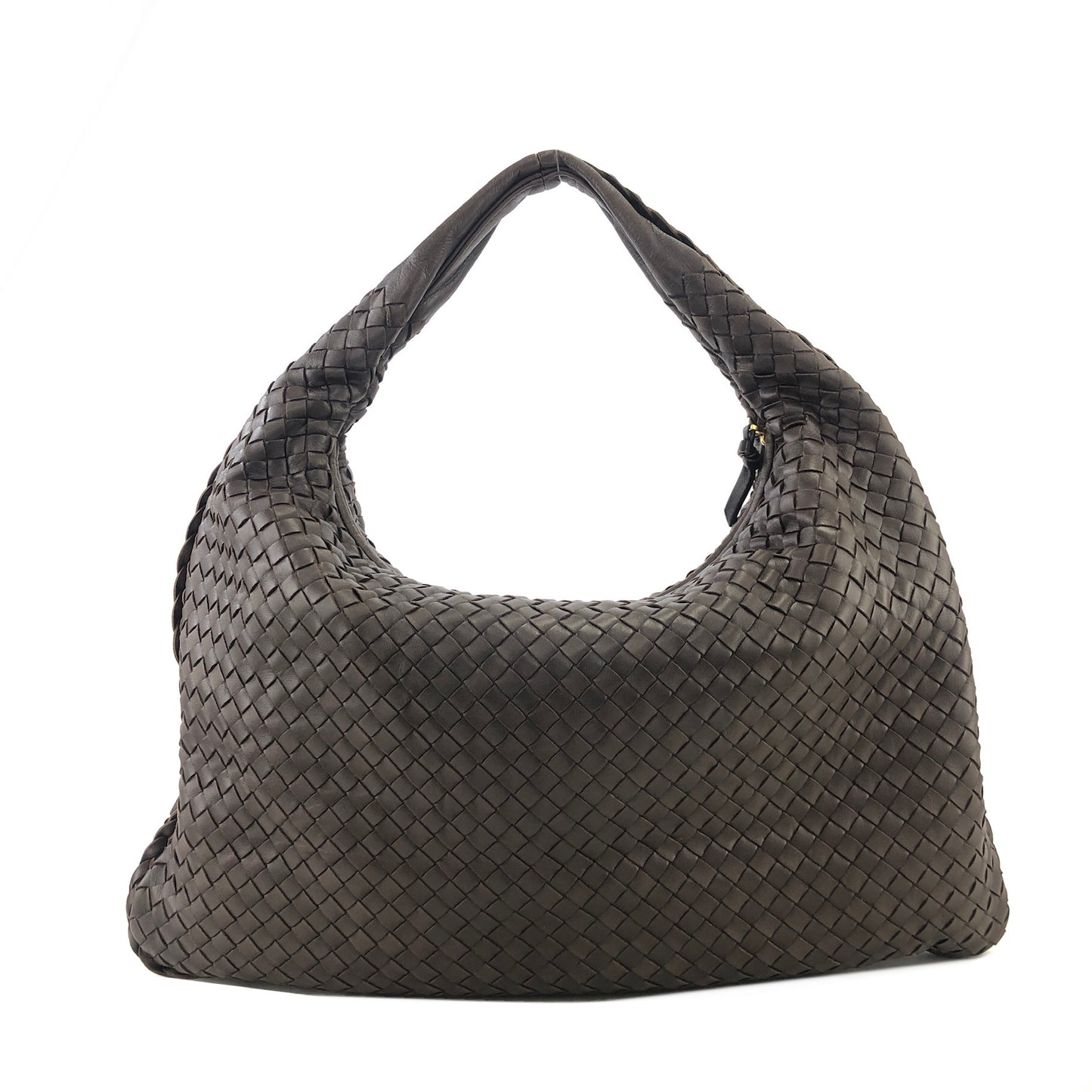 Bottega Veneta Intrecciato Leather Shoulder Hobobag Brown Vintage dcau45