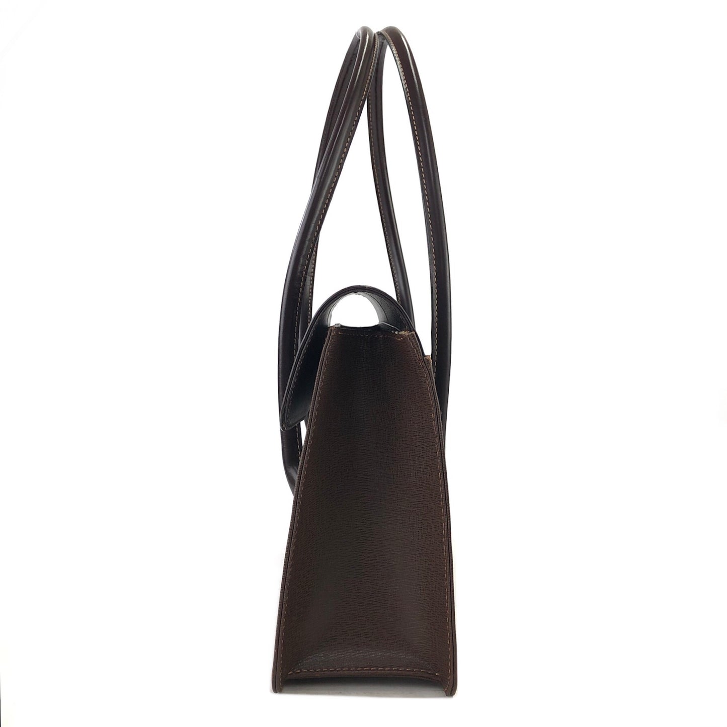 Burberrys Logo Leather Handbag Brown Vintage yxhneg