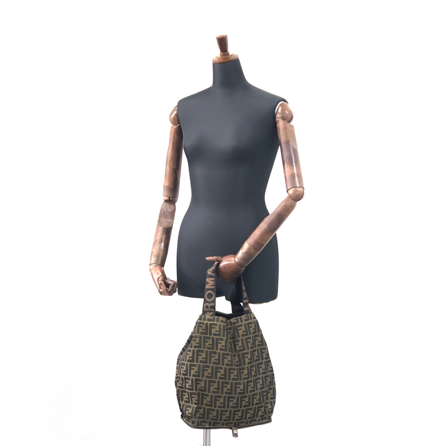 FENDI Zucca Jacquard Handbag Totebag Brown Vintage zpceha