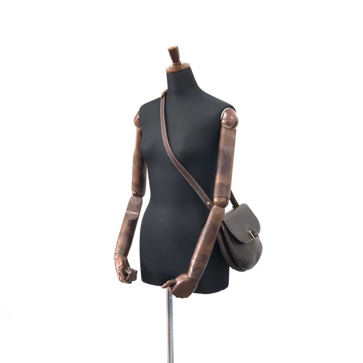 GUCCI Bamboo Leather Shoulder bag Brown Vintage 5bwuc7