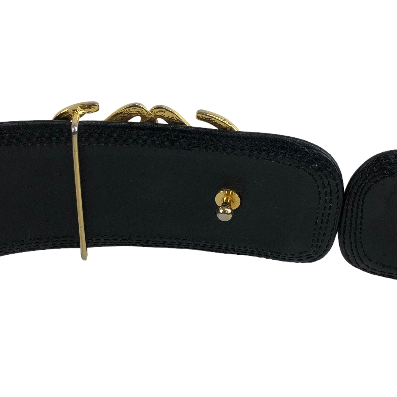 LOEWE Anagram Leather Belt Black Vintage uszftn