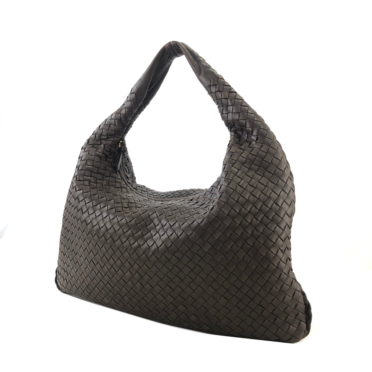 Bottega Veneta Intrecciato Leather Shoulder Hobobag Brown Vintage dcau45