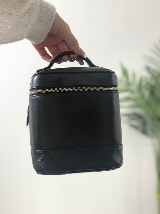 CHANEL Bicolore Lambskin Small Handbag Vanity bag  Vintage v3uefp