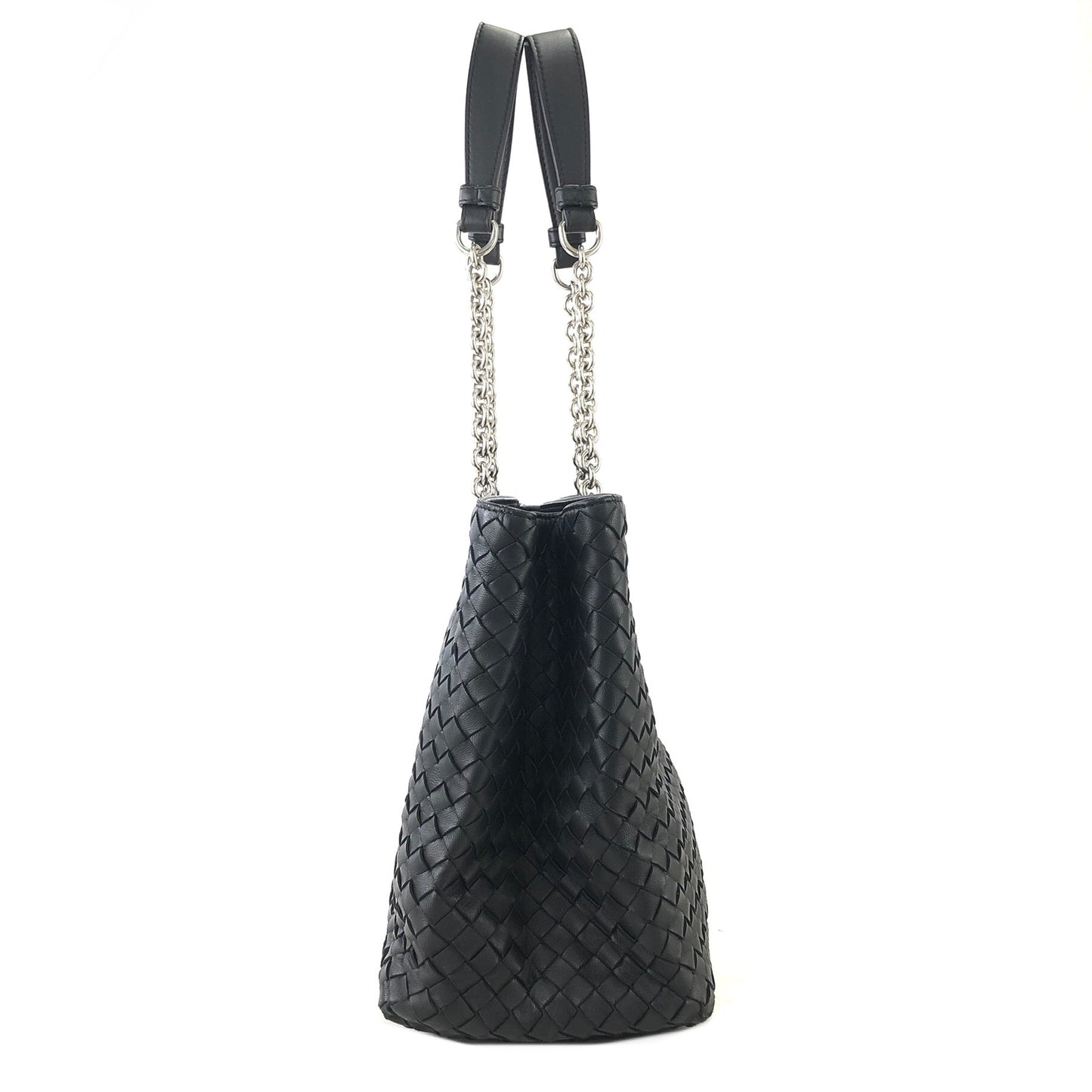 Bottega Veneta 皮革鏈條托特包 黑色 復古 rses7r