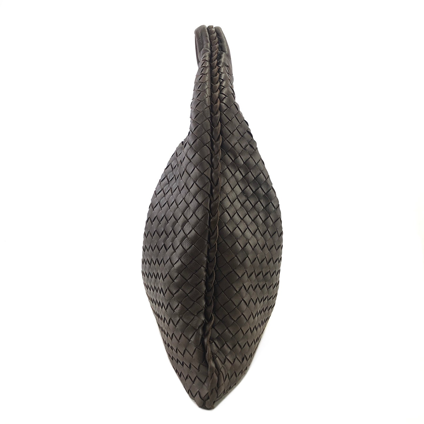 Bottega Veneta Intrecciato Leather Shoulder Hobobag Brown Vintage dcau45
