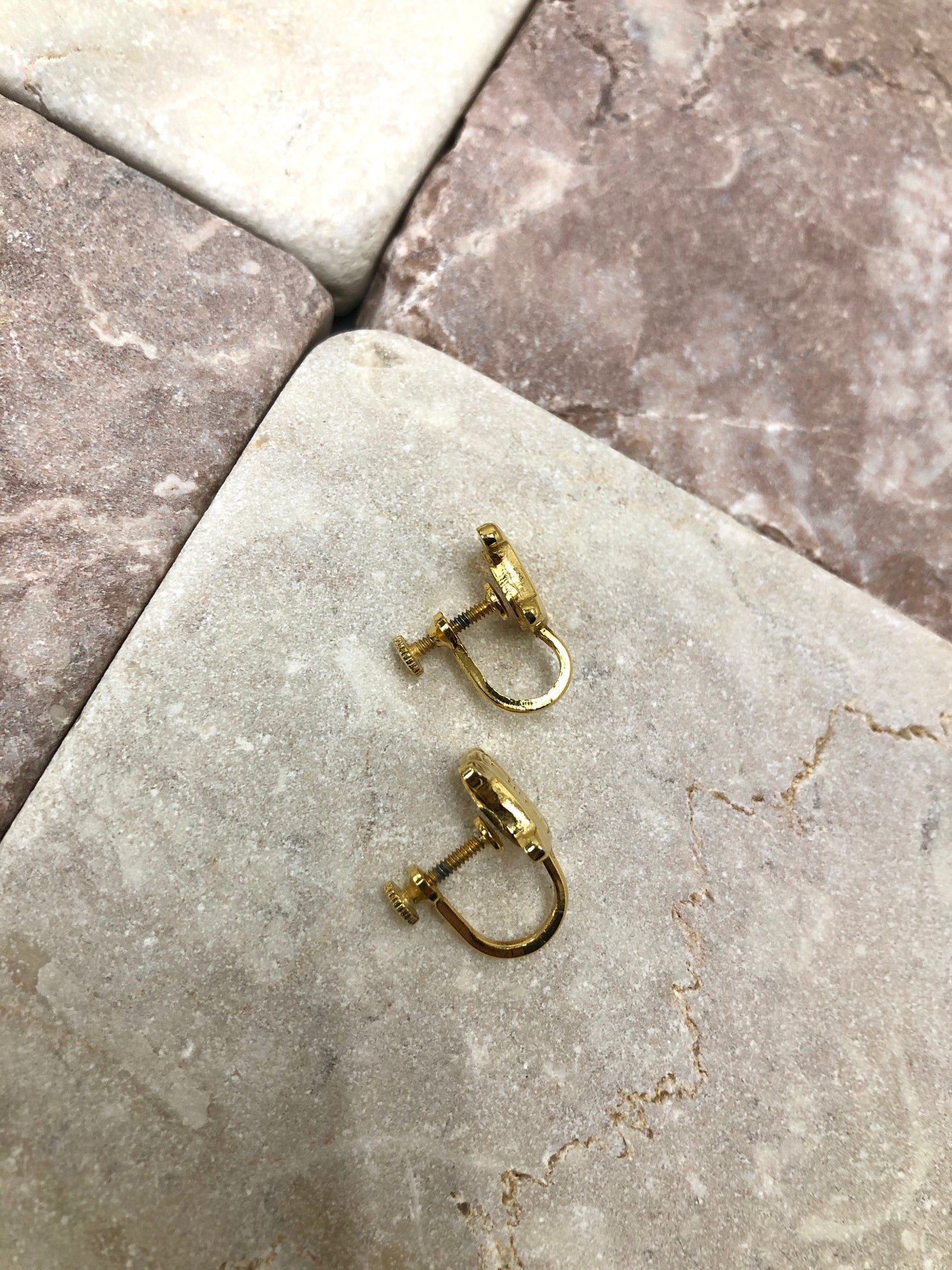 CELINE Triomphe Earrings Gold Vintage azikms