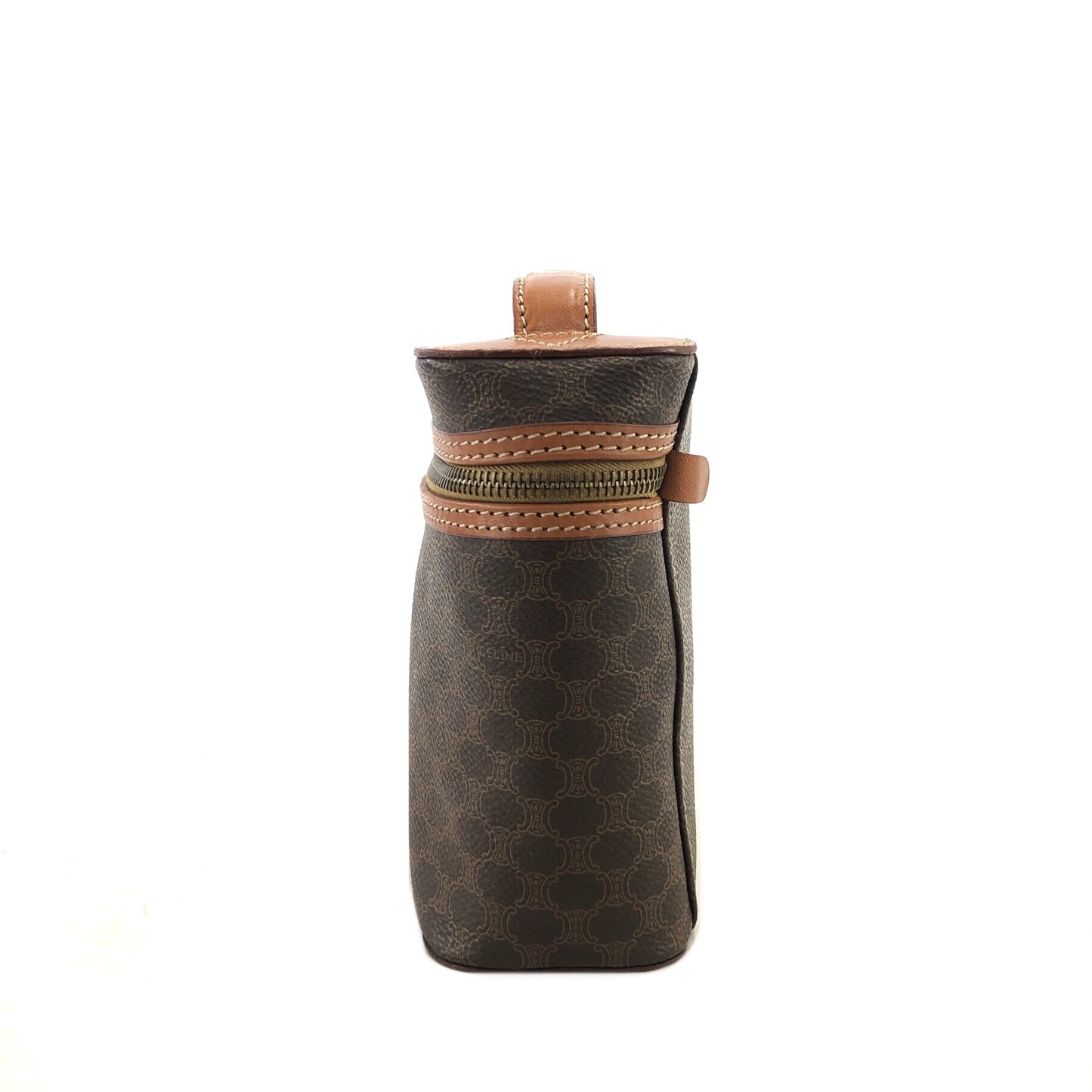 CELINE Macadam Blason Handbag Vanity bag Brown Vintage xx7tni