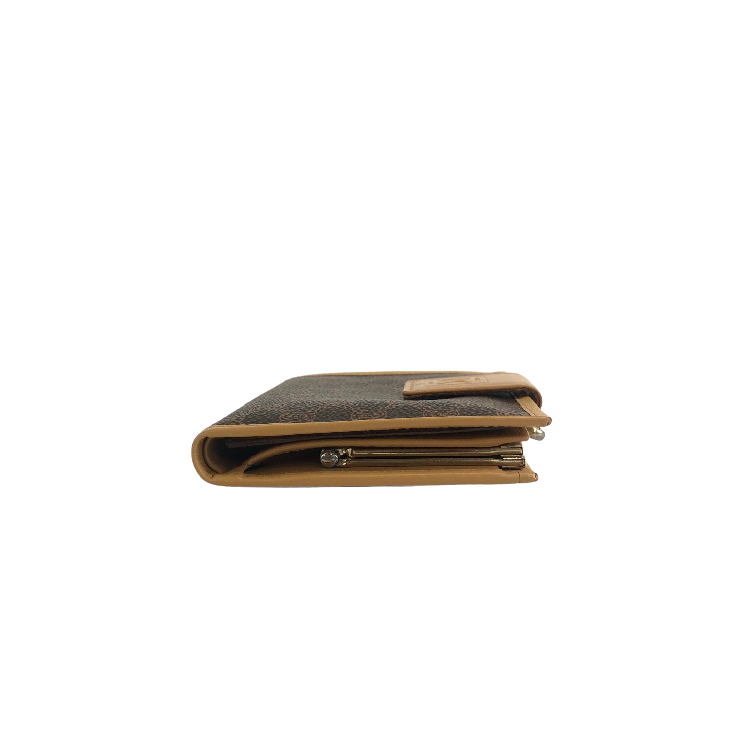 CELINE Blason Folded Wallet Brown Vintage hwtzph