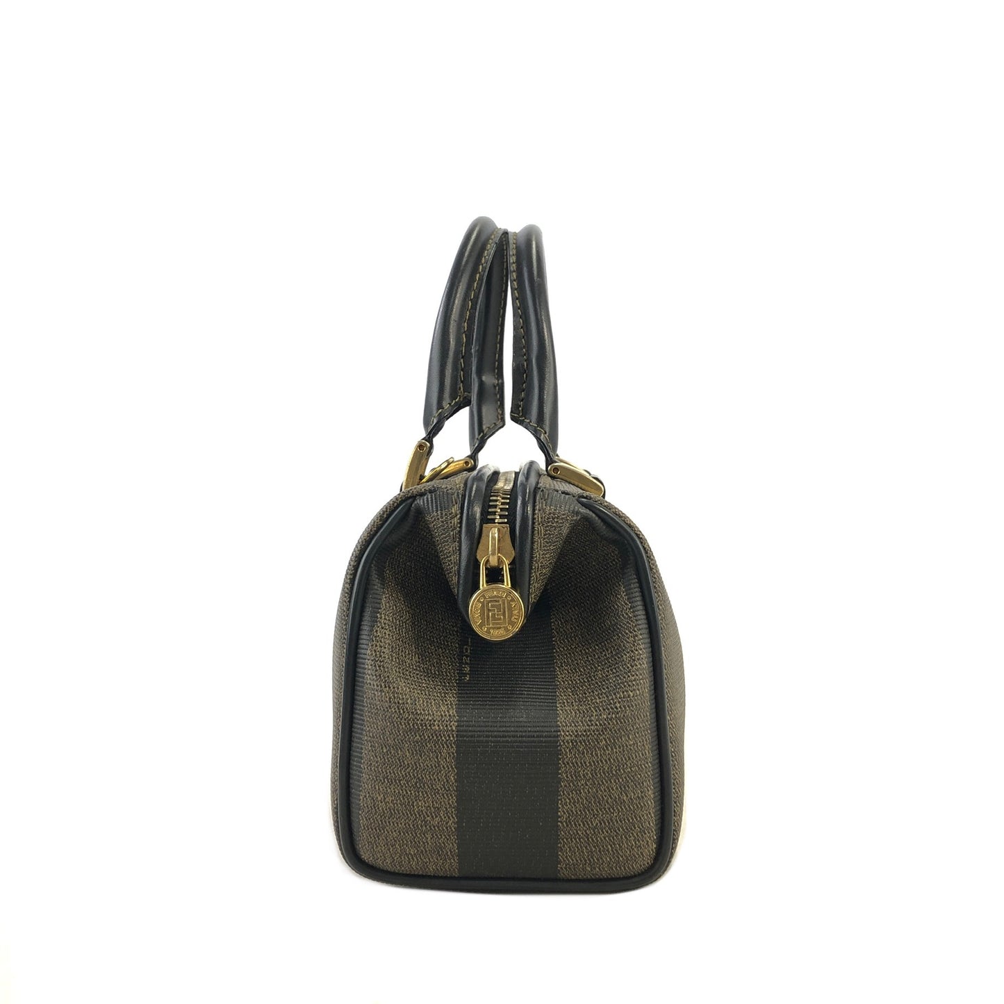 FENDI Zucca Logo Motif Two-way Handbag Shoulder bag Black Brown Vintage dmjg8y