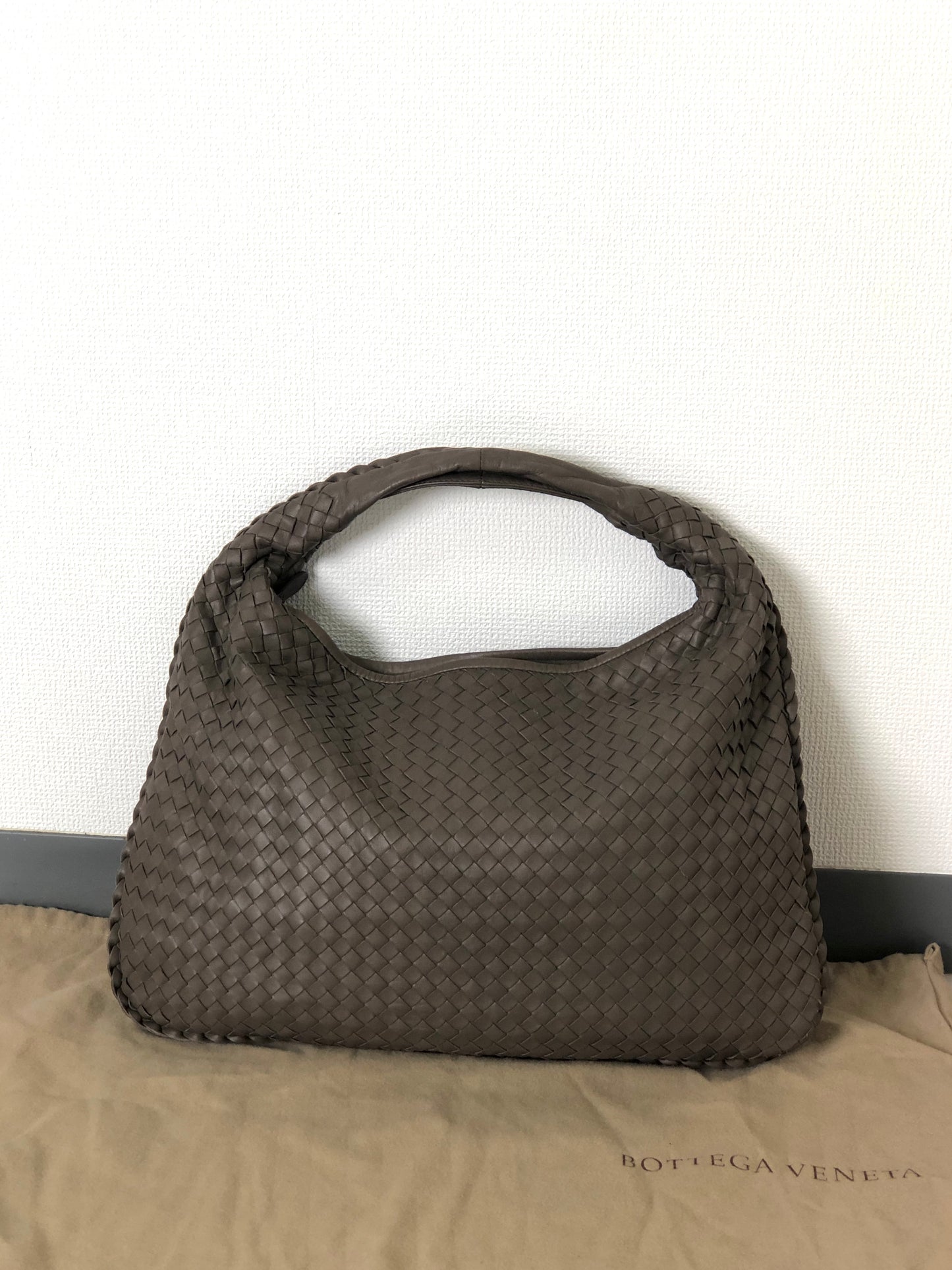 Bottega Veneta Intrecciato Leather Shoulder bag Hobobag Beige Vintage ritud4
