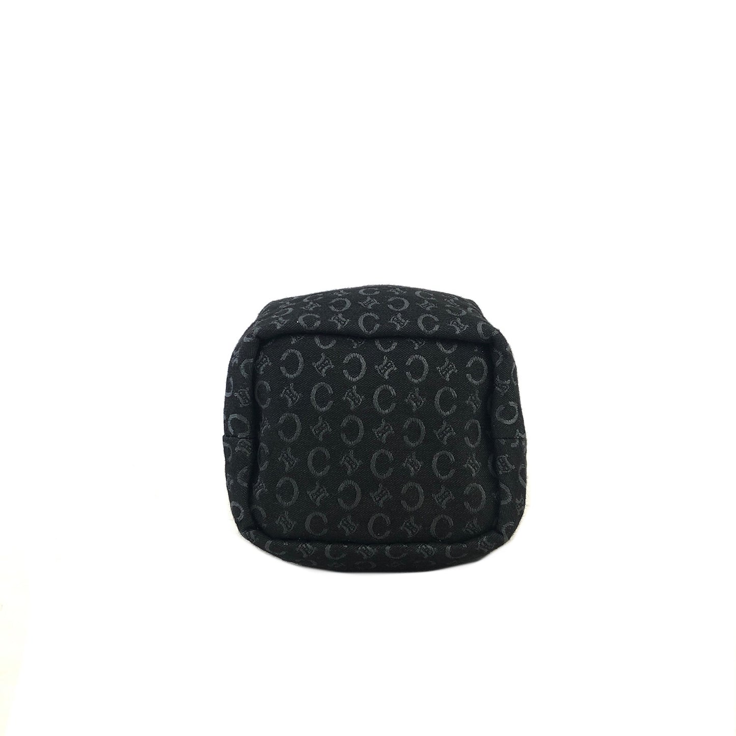 CELINE C Macadam Blason Jacquard Drawstring Pouch Black Vintage g24mcz