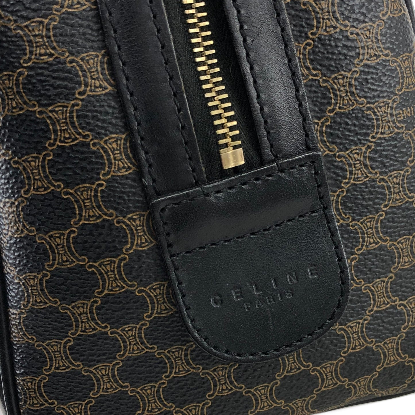CELINE Macadam Blason Two-way Handbag Shoulder bag Boston bag Black Vintage kx4b84