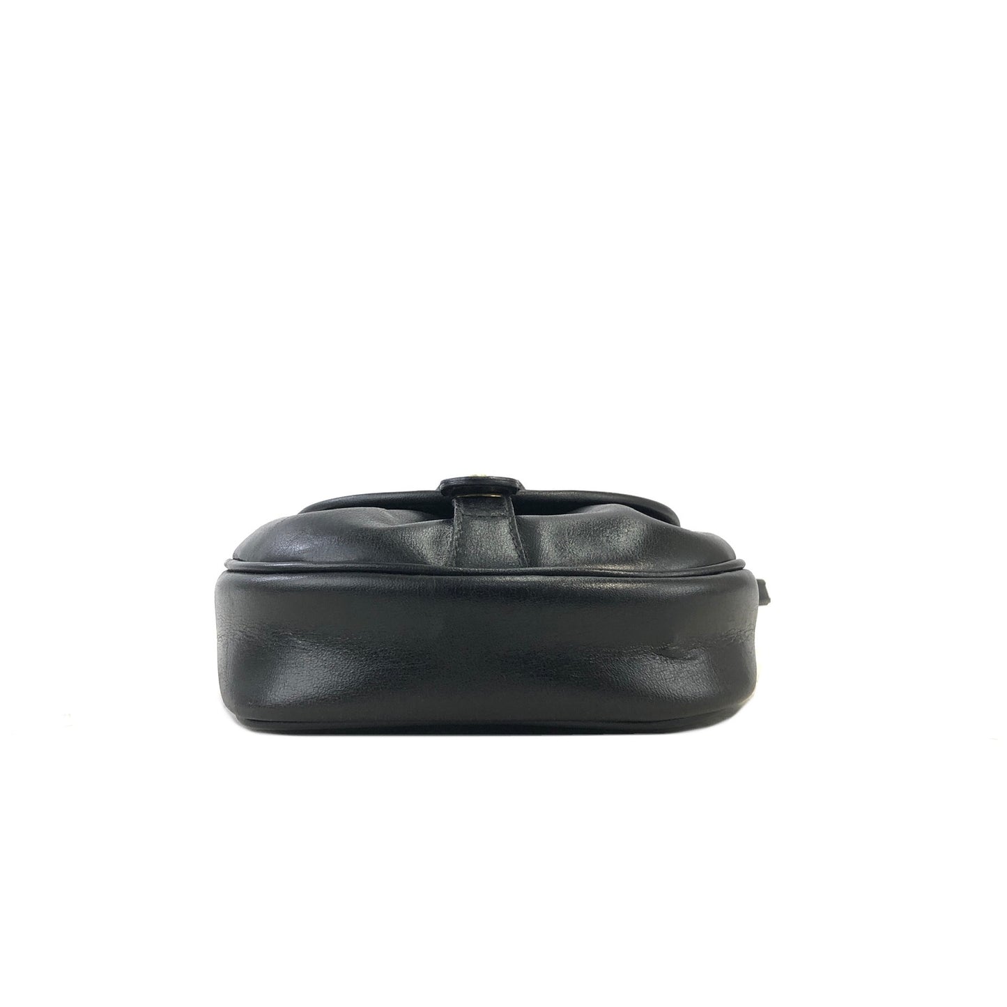 CELINE Triomphe Leather Round Small Crossbody Shoulder bag Black Vintage xkurbg
