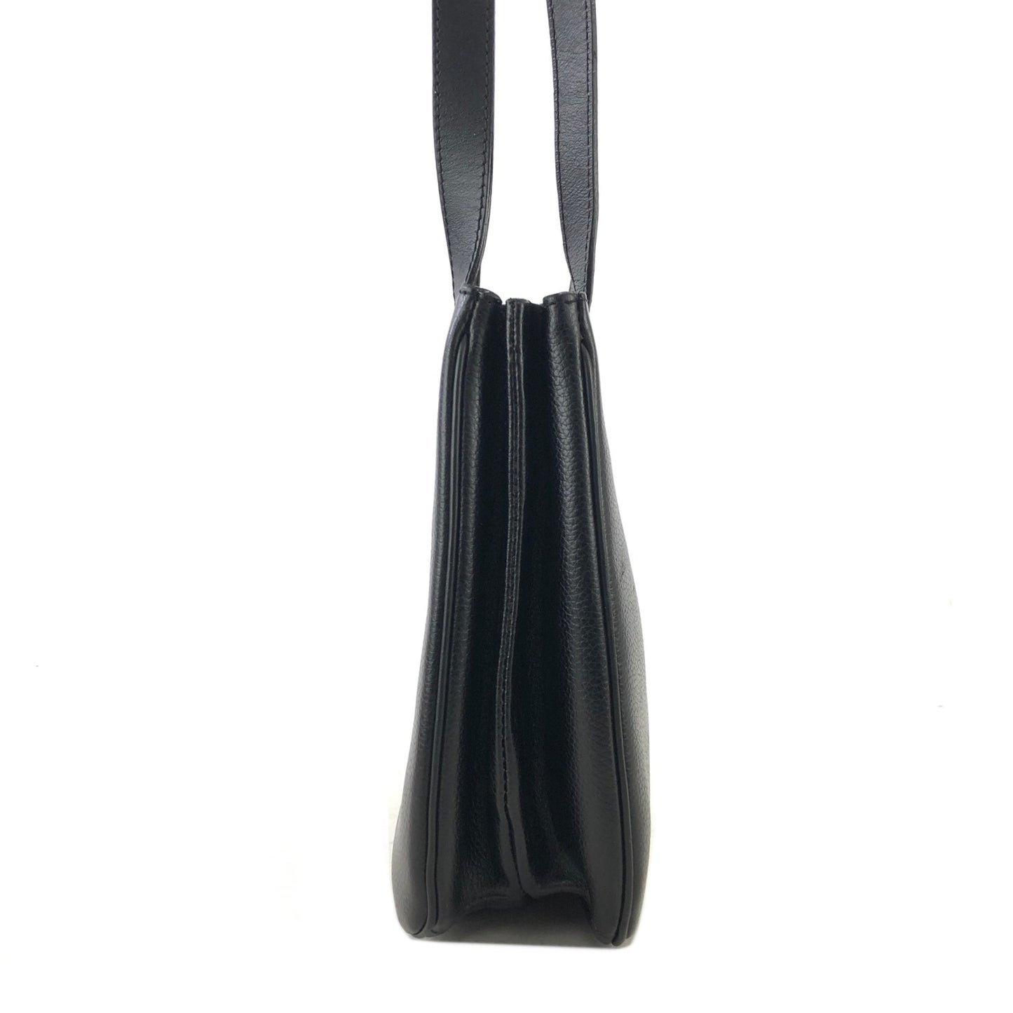 CELINE Toggle Motif Leather Shoulder bag Totebag Black Vintage ag3tya