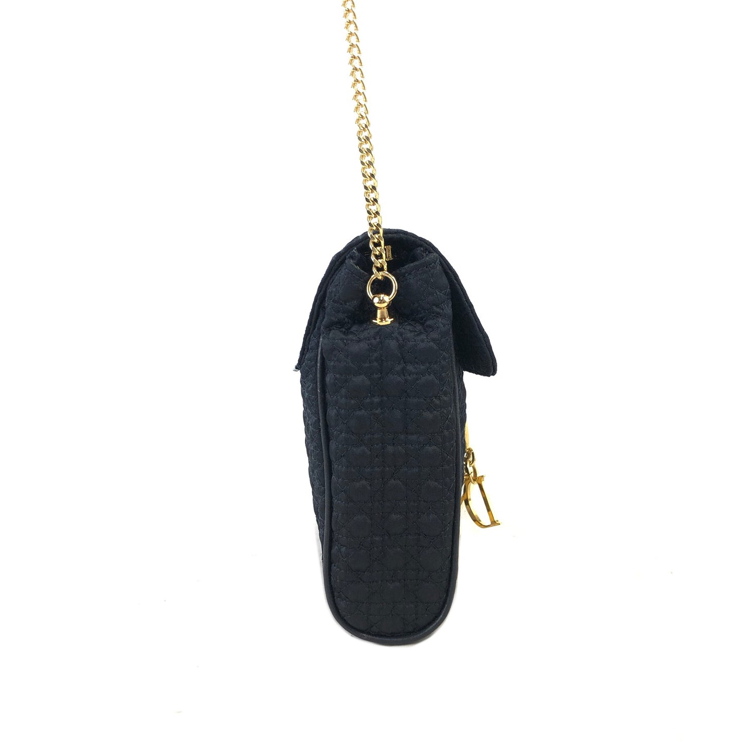 Christian Dior Cannage Logo Charm Nylon Chain Shoulder bag Navy Vintage i7uukd