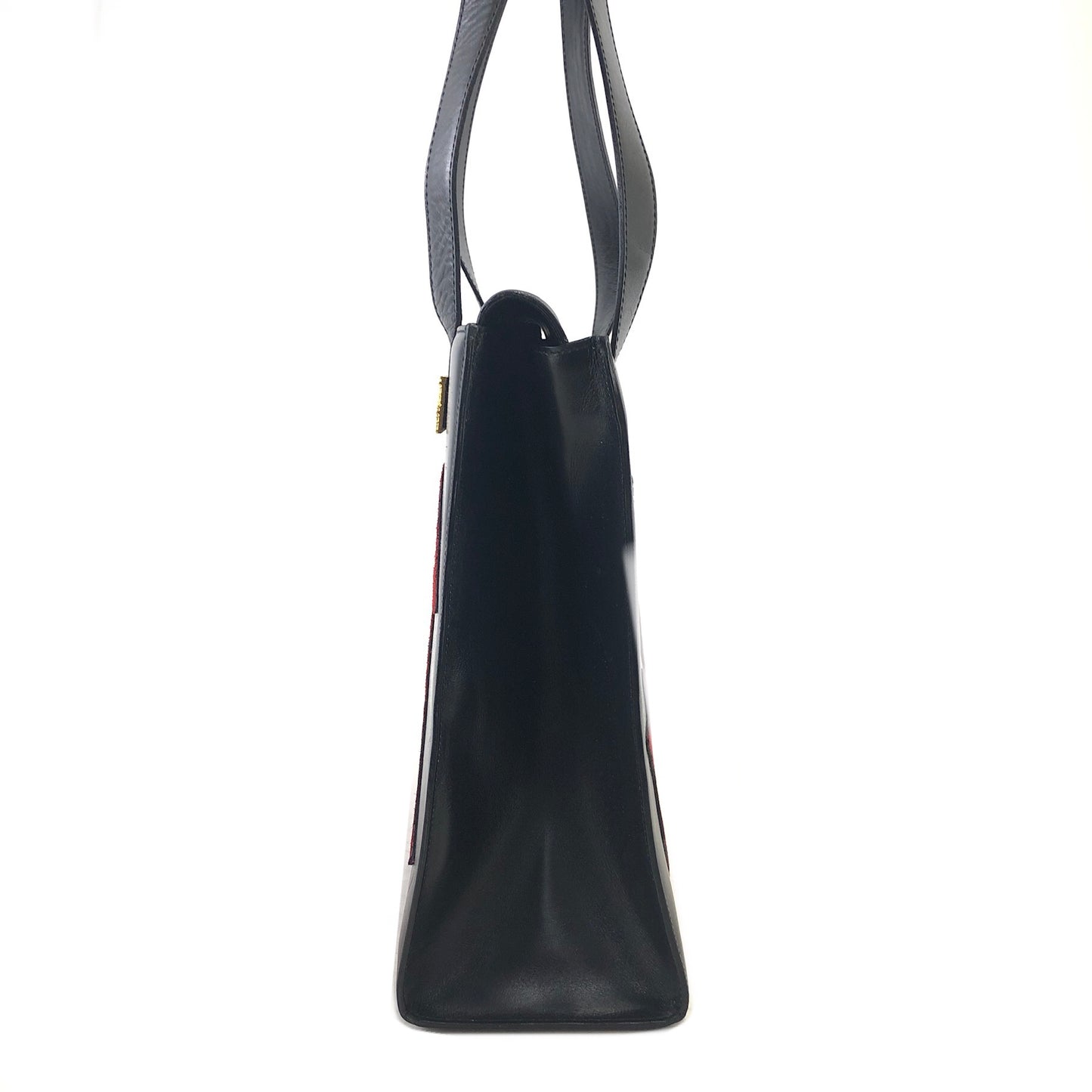 CELINE Arc de Triomphe Suede Leather Handbag Black Vintage tcaxbv